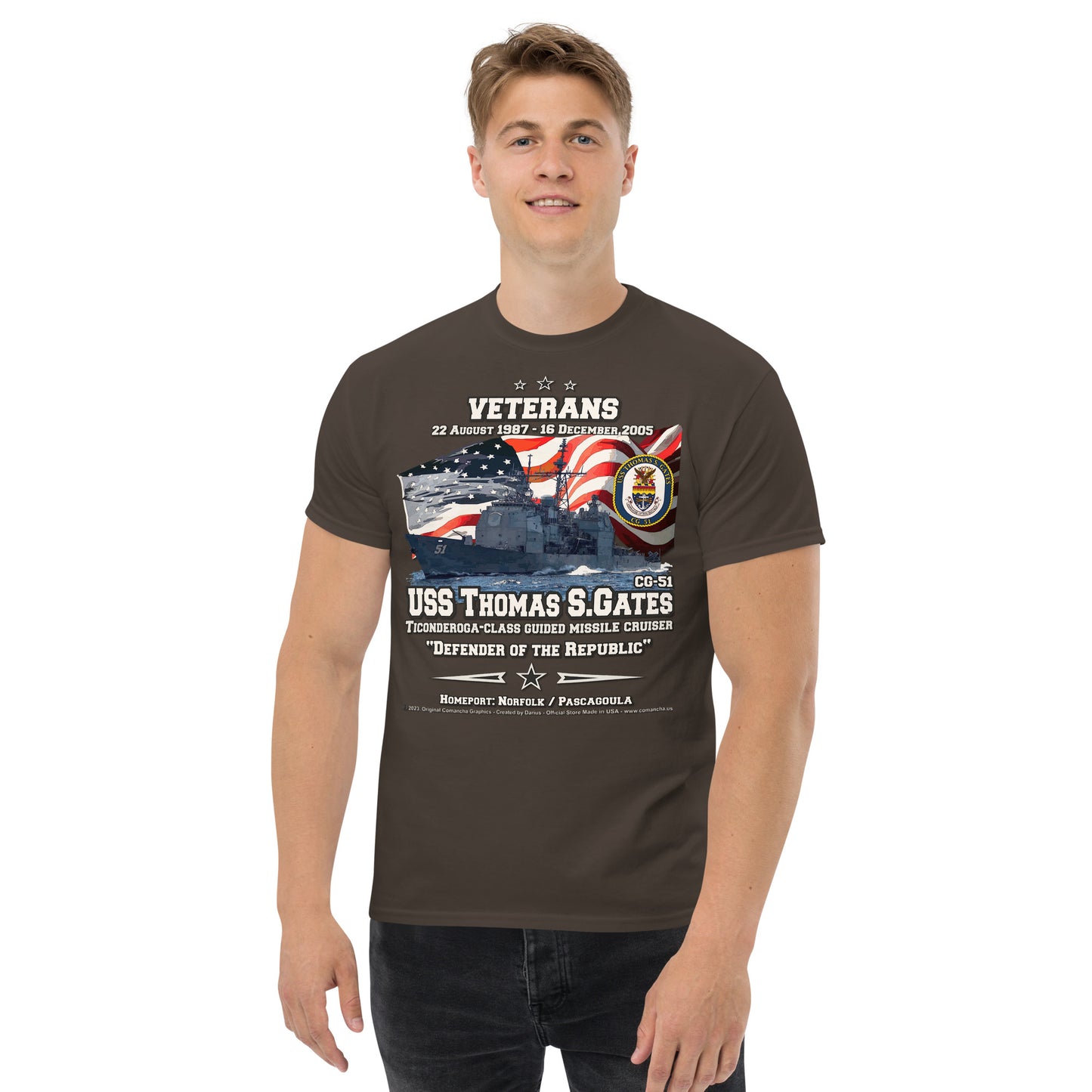 USS THOMAS GATES CG-51 Missile Cruiser t-shirt