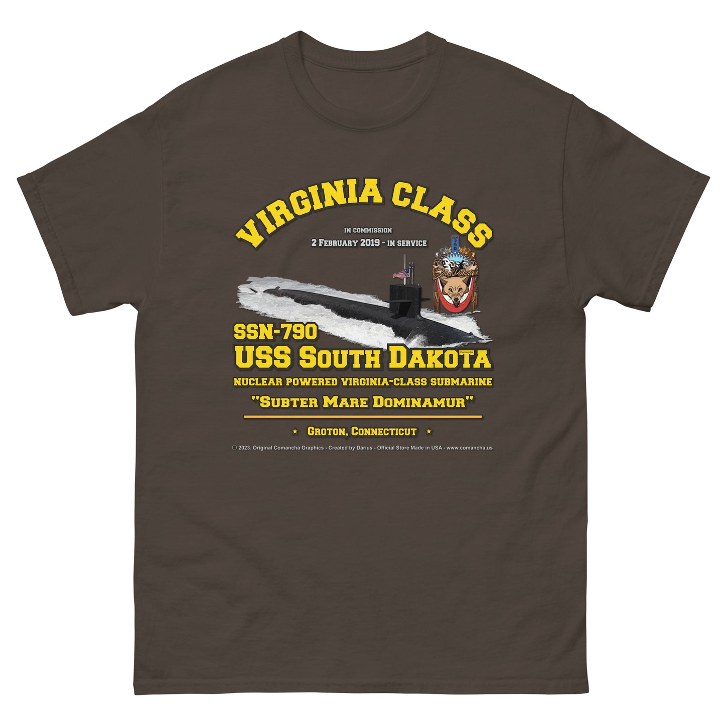 USS SOUTH DAKOTA SSN-790 Submarine Shipmates T-shirt