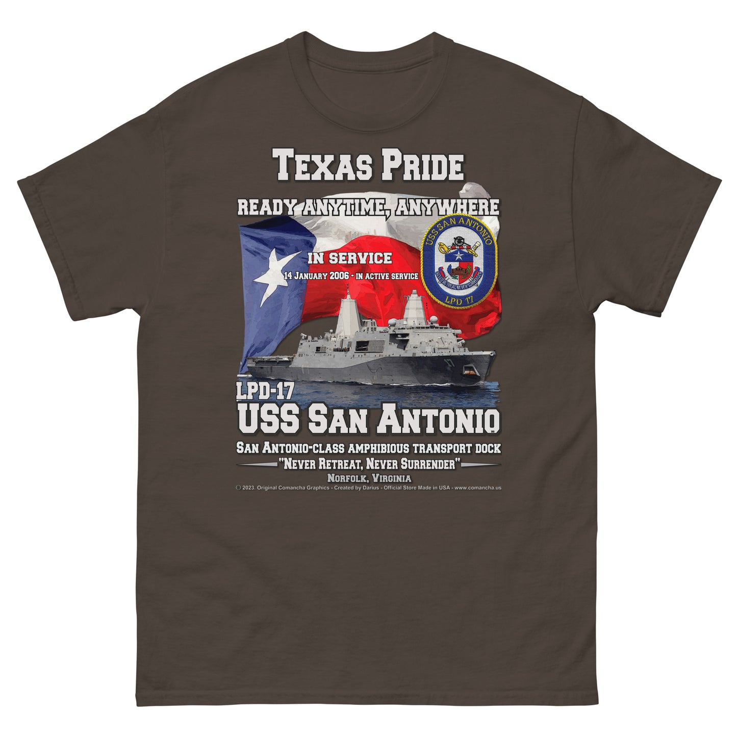 USS SAN ANTONIO LPD-17 Amphibious Transport Dock t-shirt