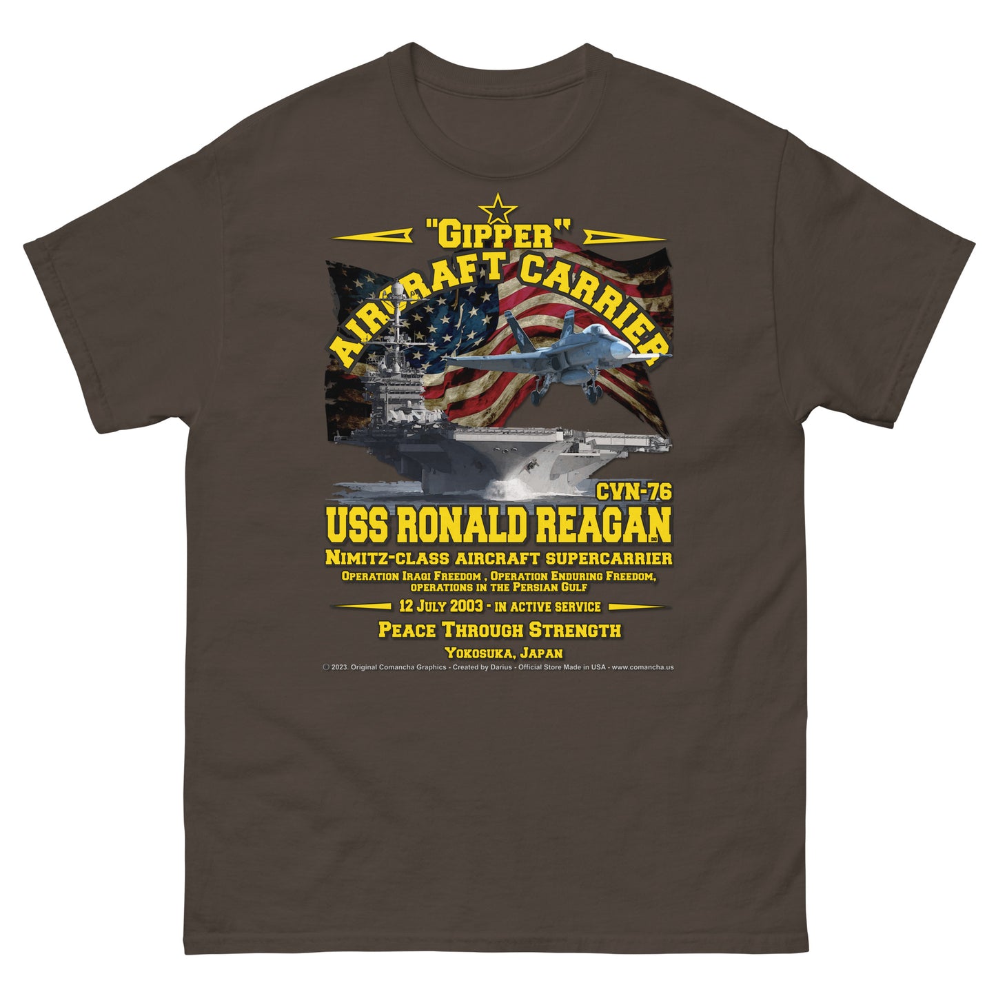 USS RONALD REAGAN CVN-76 Aircraft Carrier T-shirt