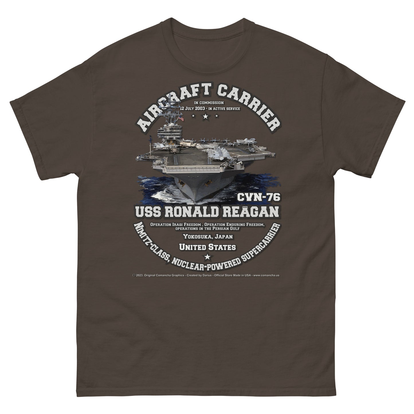 USS RONALD REAGAN CVN-76 Aircraft Carrier T-shirt