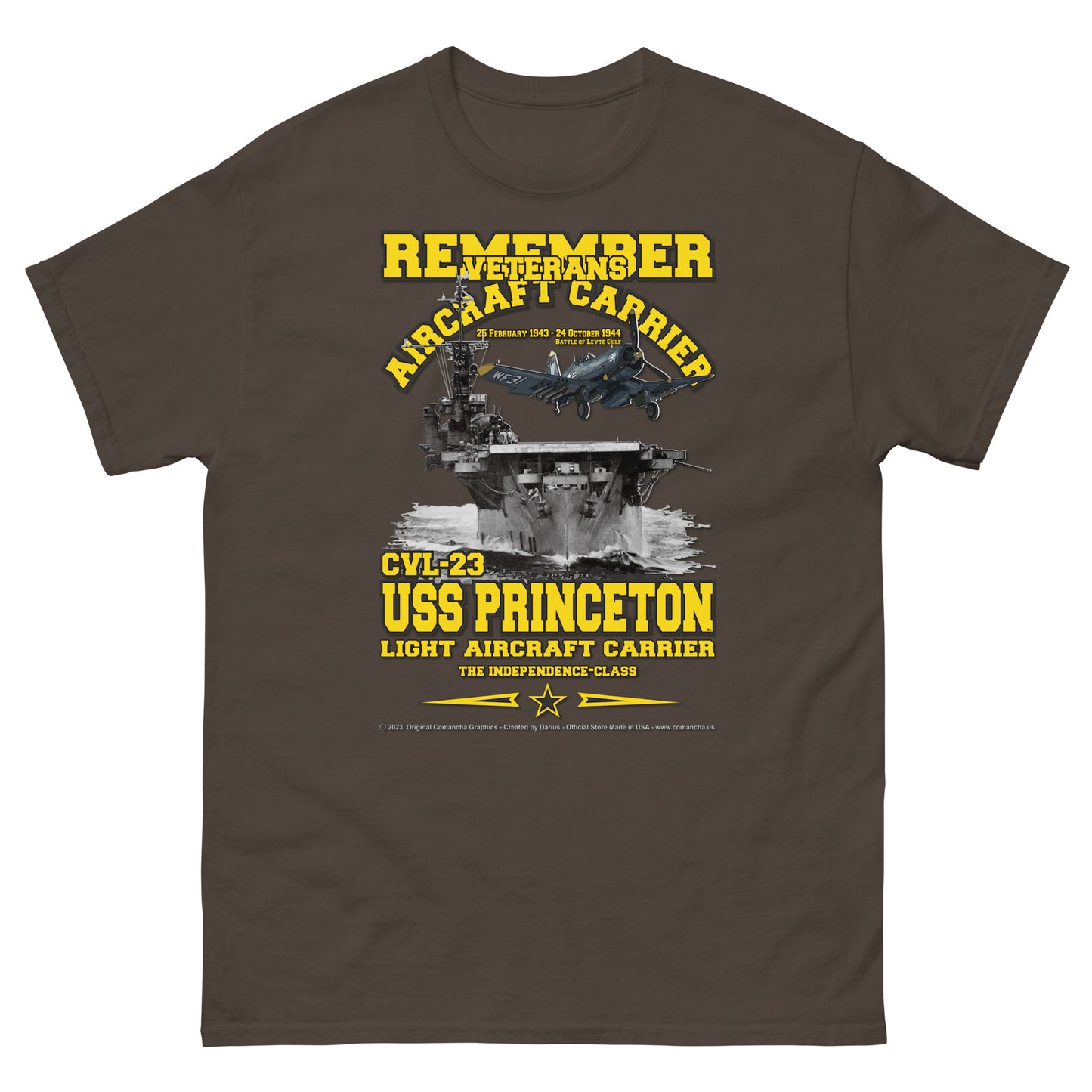 USS PRINCETON CVL-23 Aircraft Carrier T-Shirt