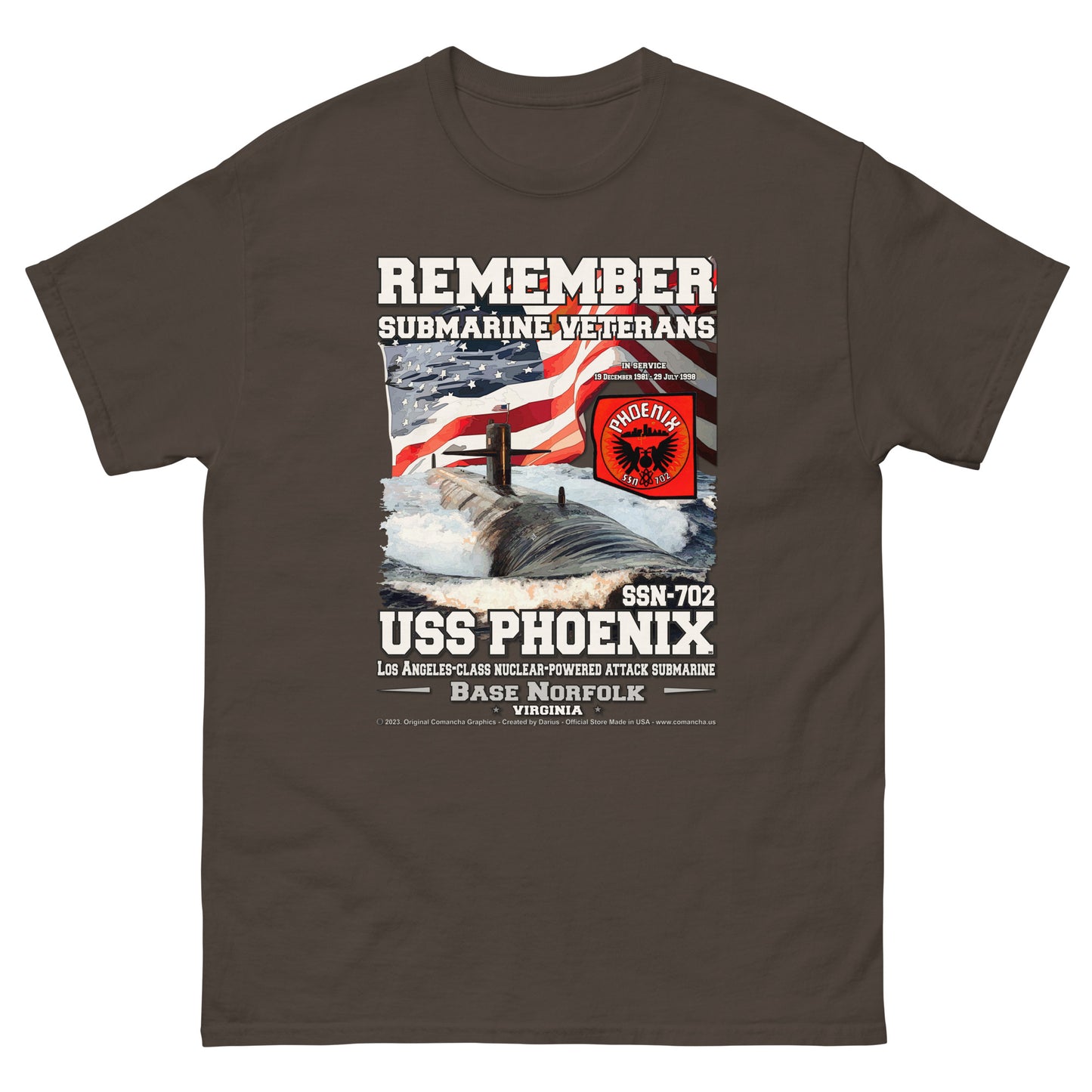 USS PHOENIX SSN-702 Submarine T-Shirt