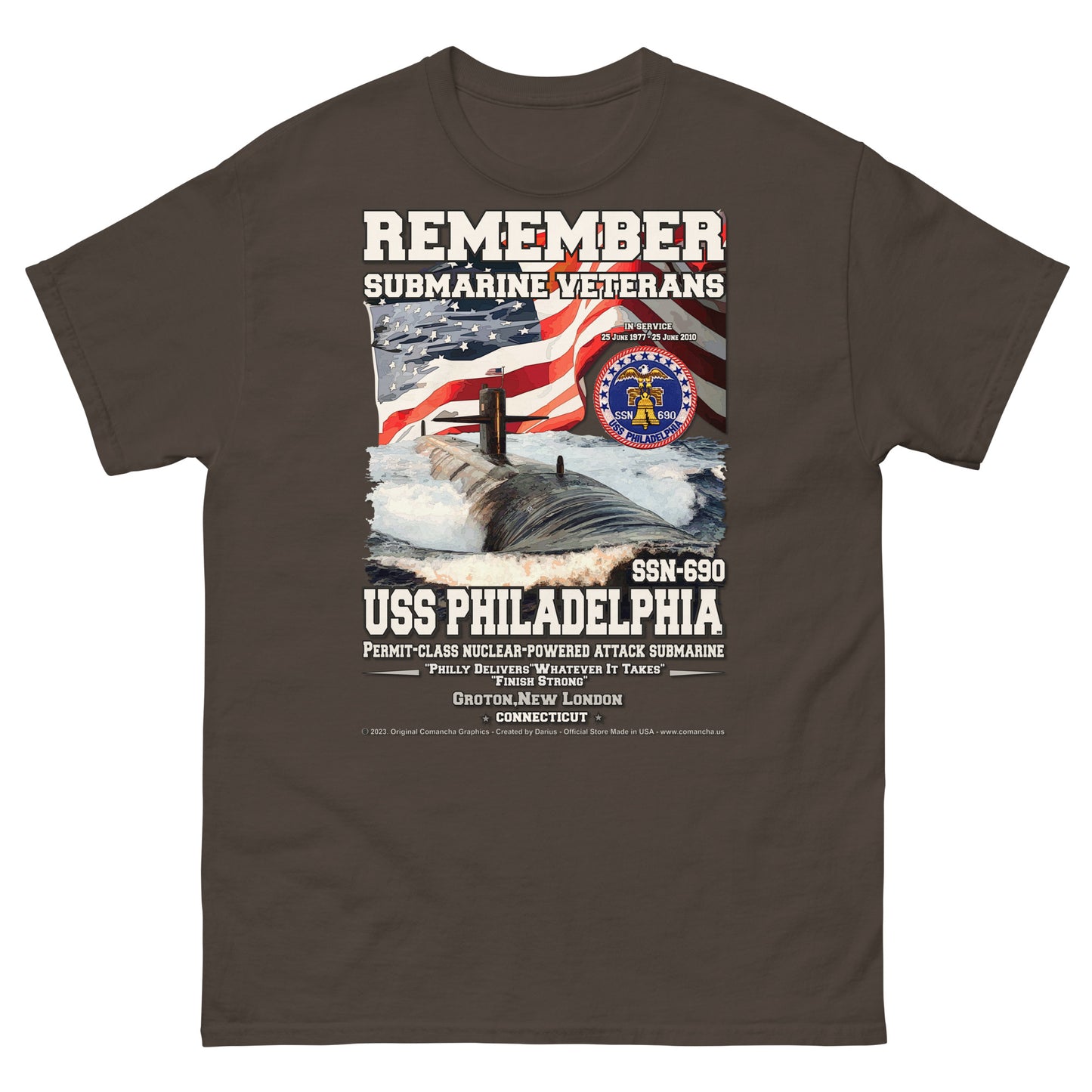 USS PHILADELPHIA SSN-690 Submarine T-Shirt
