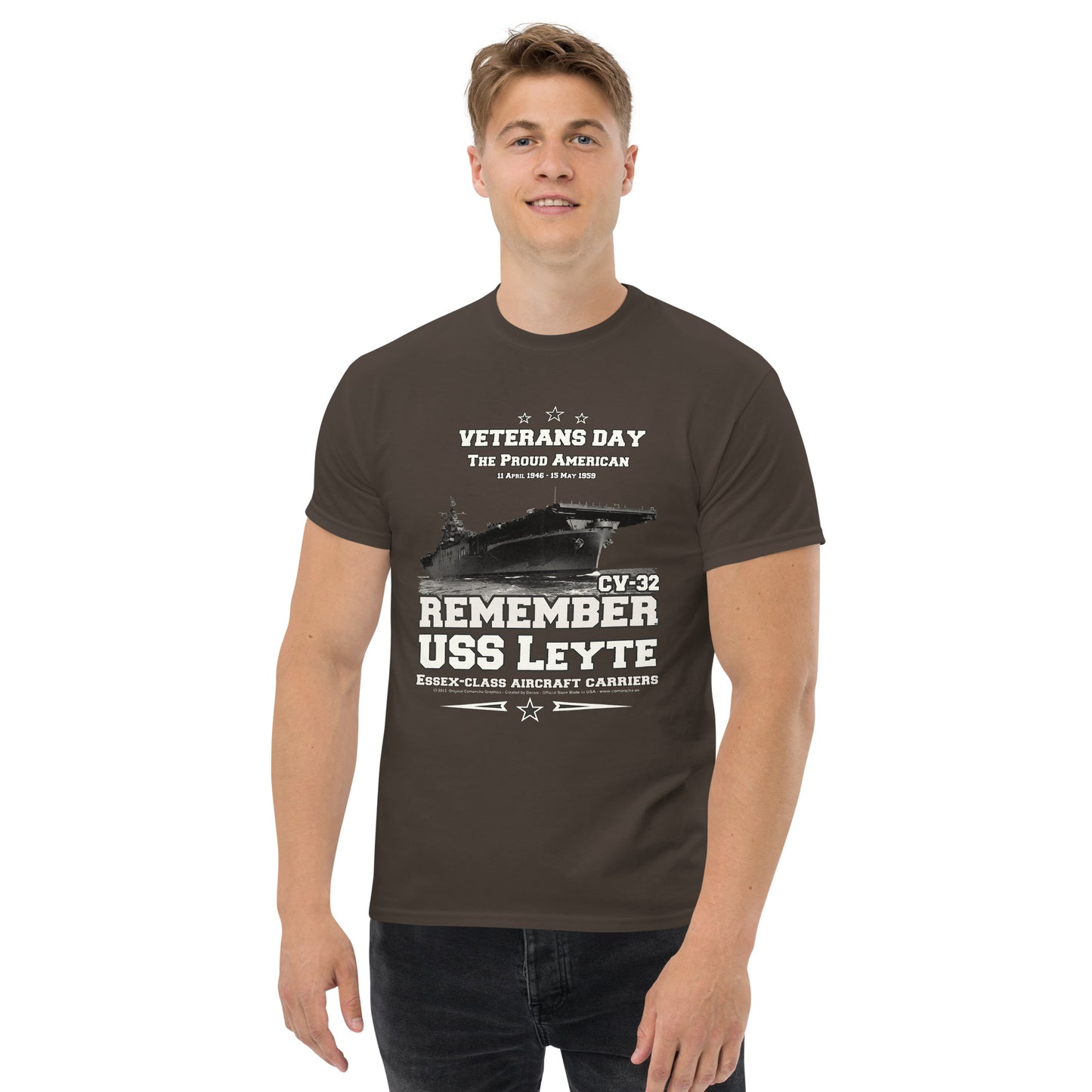 USS LEYETE CV-32 Aircraft Carrier Veterans T-Shirt