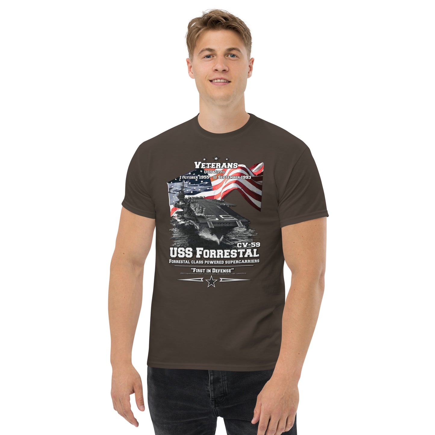USS FORRESTAL CV-59 Aircraft Carrier t-shirt
