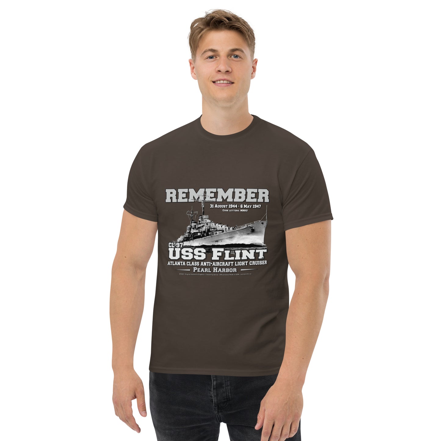 USS FLINT CL-97 Light Cruiser Veterans t-shirt