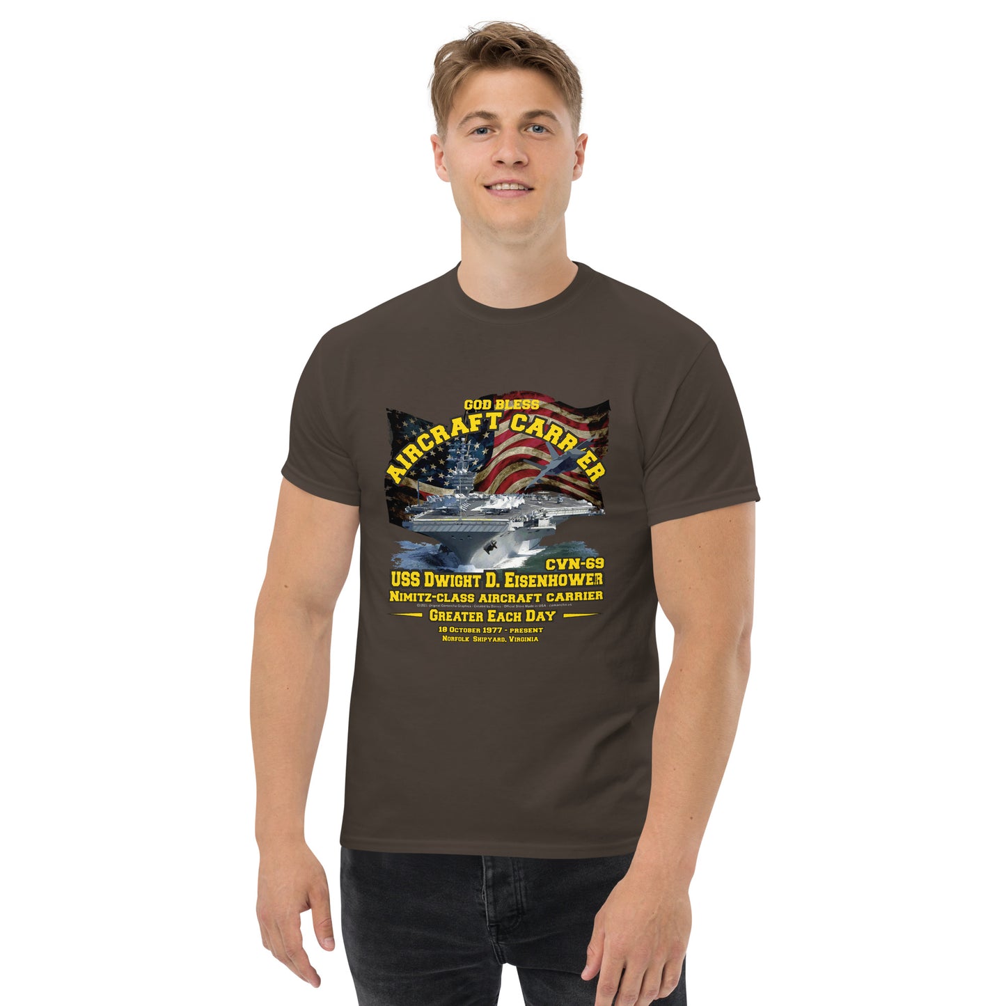 USS DWIGHT EISENHOWER CVN-69 Aircraft Carrier Tee