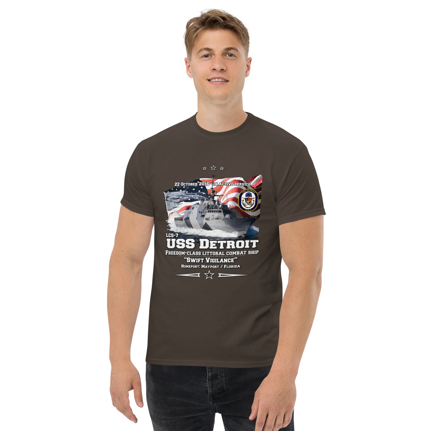 USS DETROIT LCS-7 tee, Littoral Combat Ship Destroyer Veterans Tee, Comancha Tees,