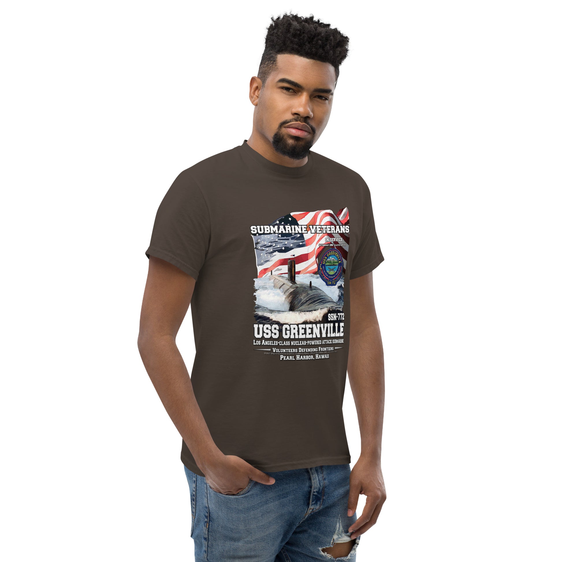 USS GREENVILLE SSG-772 tee, USS GREENVILLE SSG-772 Veterans tee,USS GREENVILLE SSG-772 Submarine Veterans Classic Tee, Comancha Submarine Vetrans,