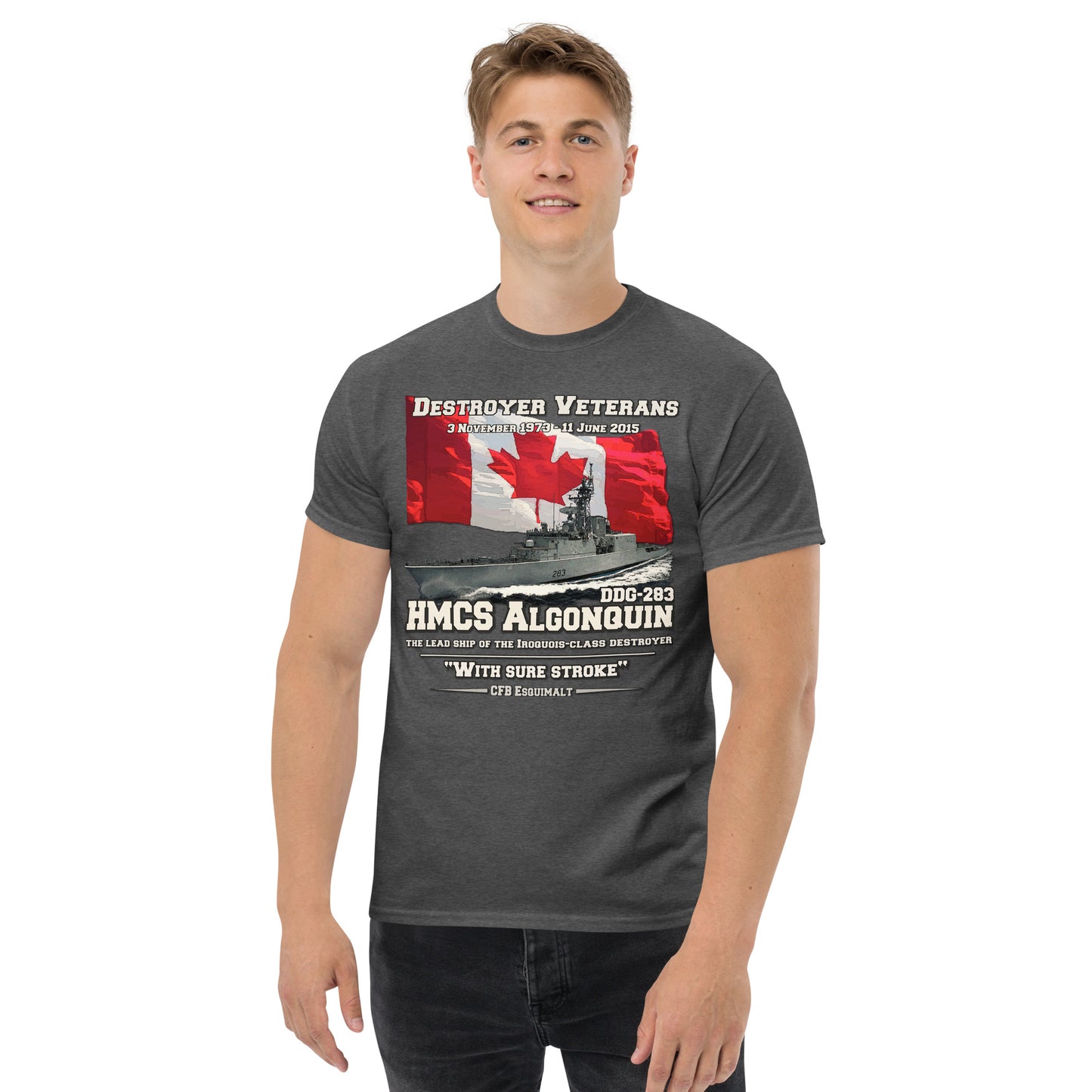 HMCS Algonquin DDG-283 Tee, Canadian Destroyer Veterans tee, Comancha Design,HMCS Algonquin tee, Destroyer Veterans,