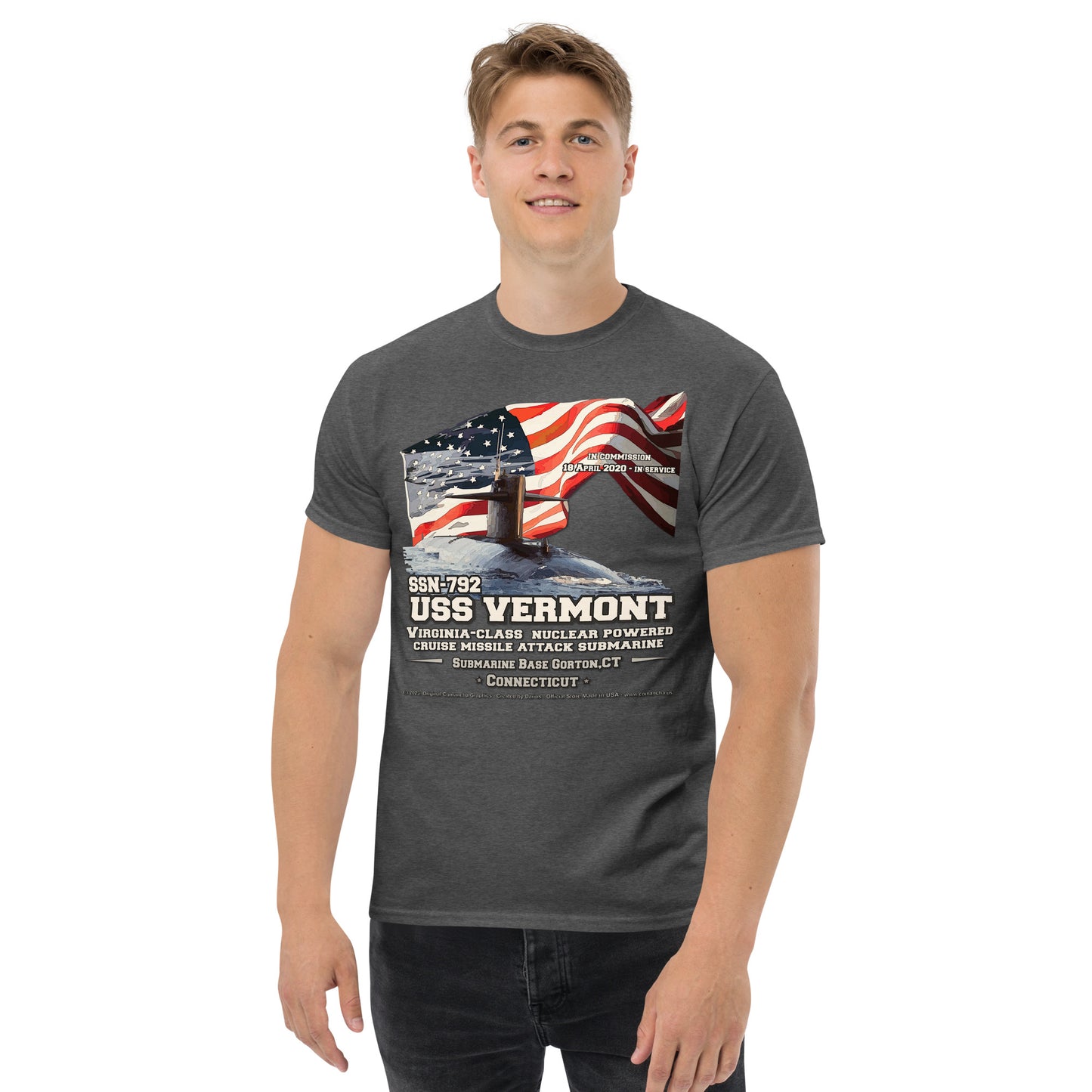 USS VERMONT SSN-792 Submarine T-shirt
