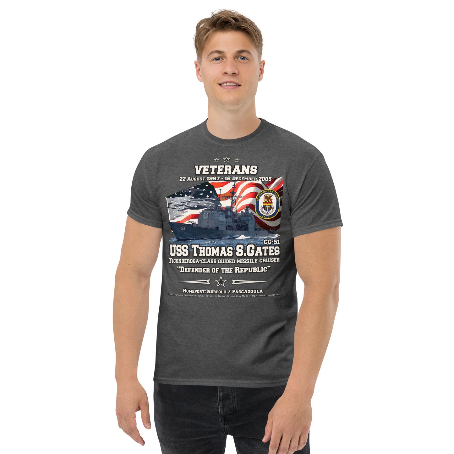 USS THOMAS GATES CG-51 Missile Cruiser t-shirt