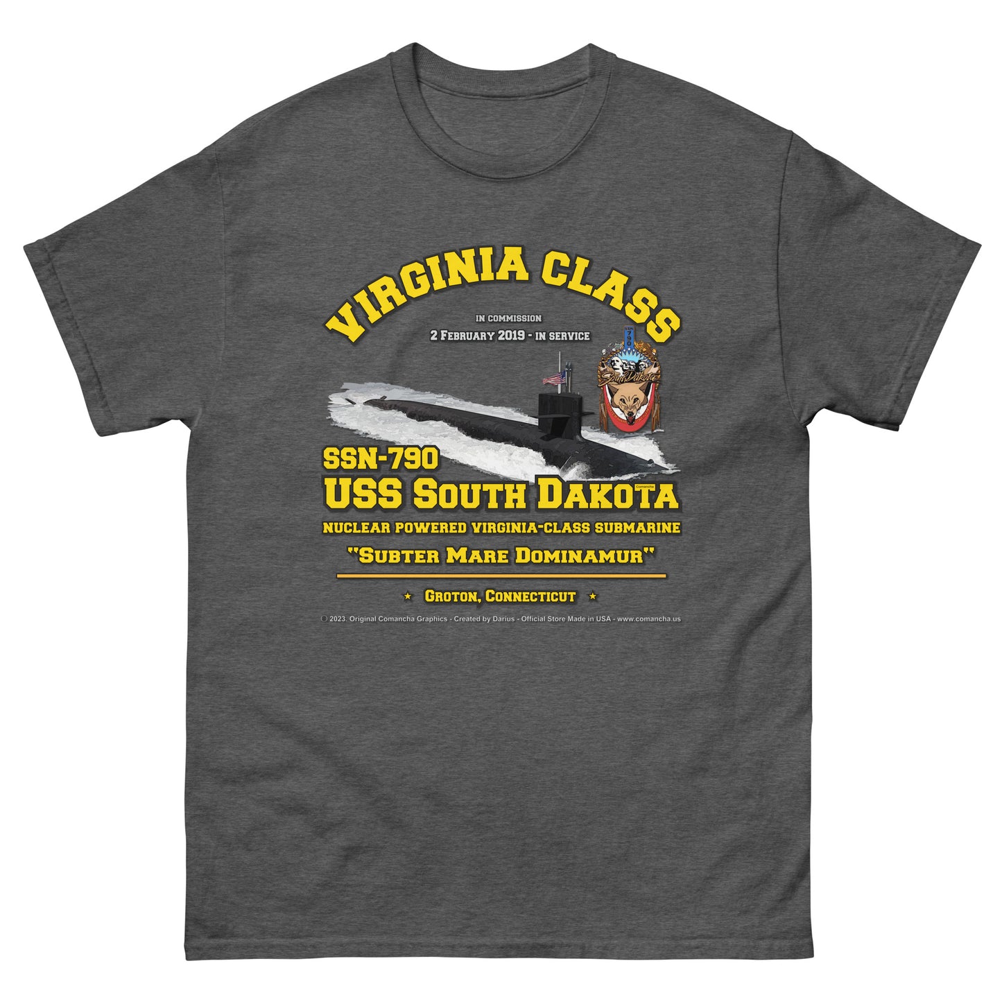 USS SOUTH DAKOTA SSN-790 Submarine Shipmates T-shirt
