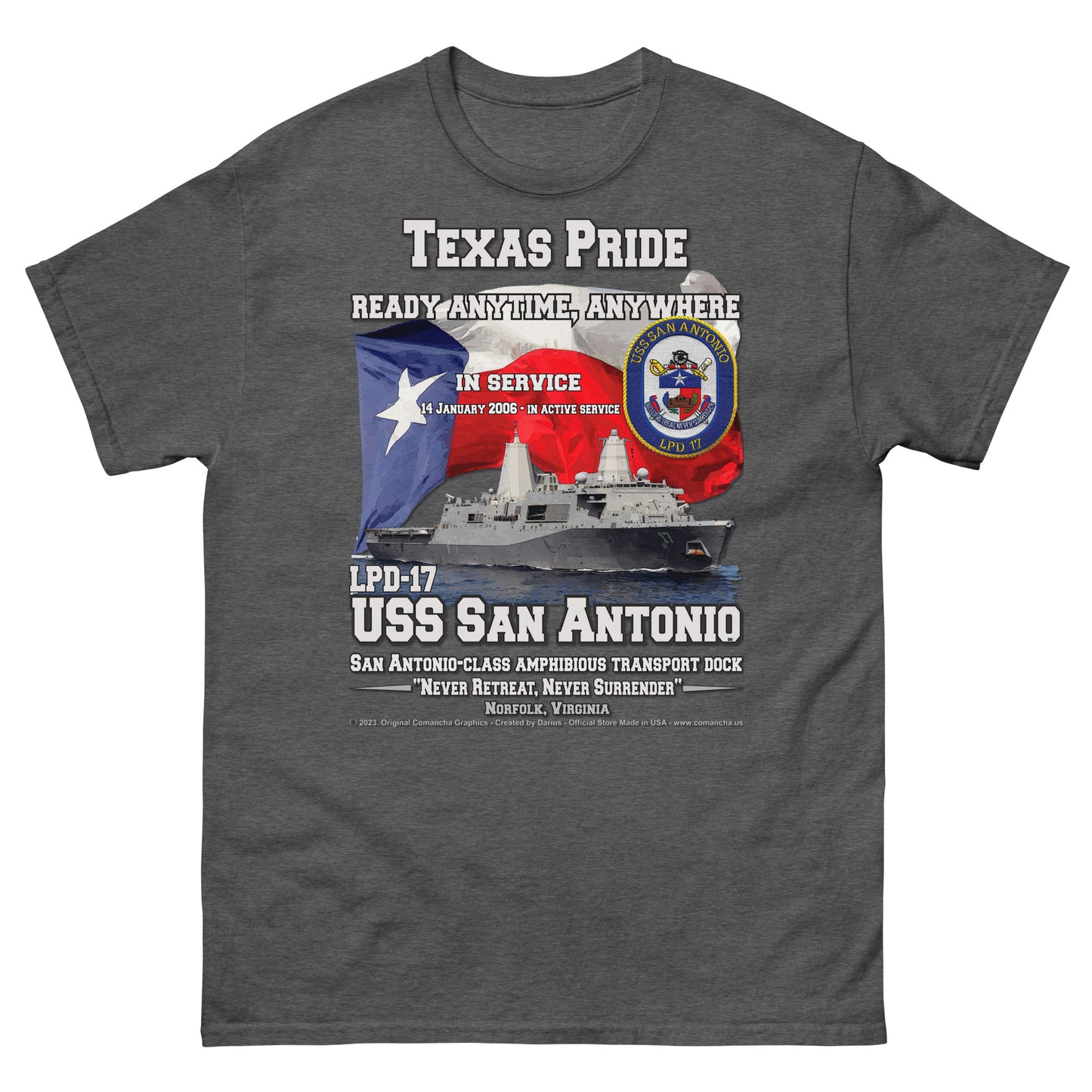 USS SAN ANTONIO LPD-17 Amphibious Transport Dock t-shirt