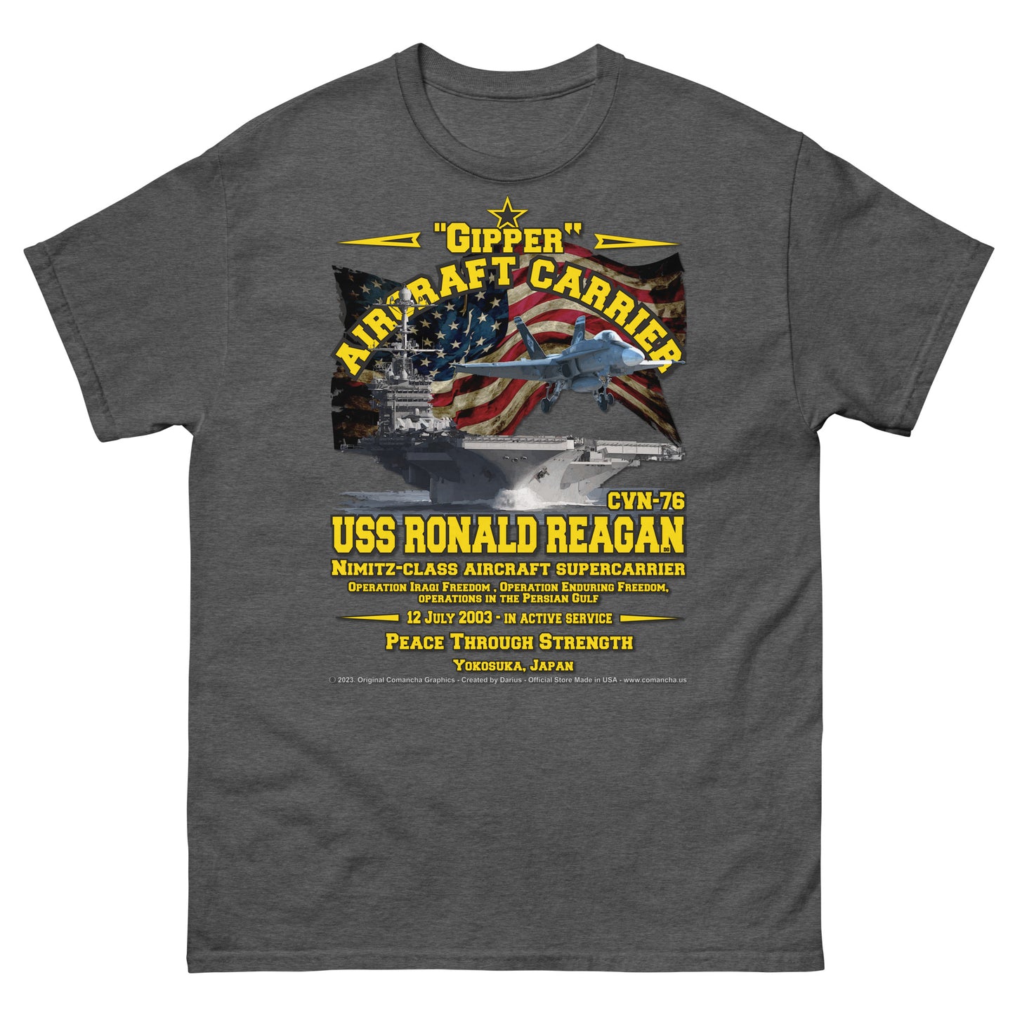 USS RONALD REAGAN CVN-76 Aircraft Carrier T-shirt
