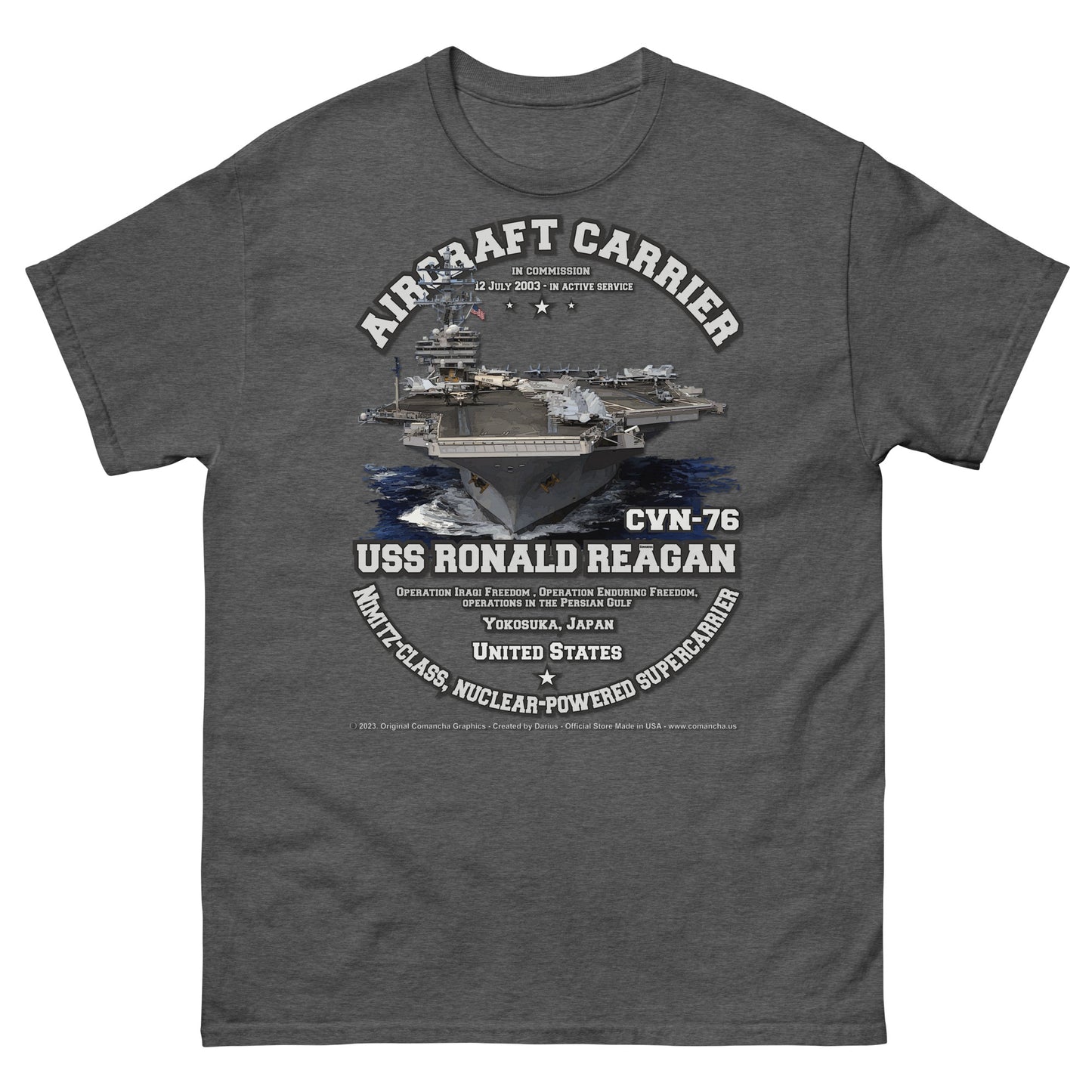 USS RONALD REAGAN CVN-76 Aircraft Carrier T-shirt
