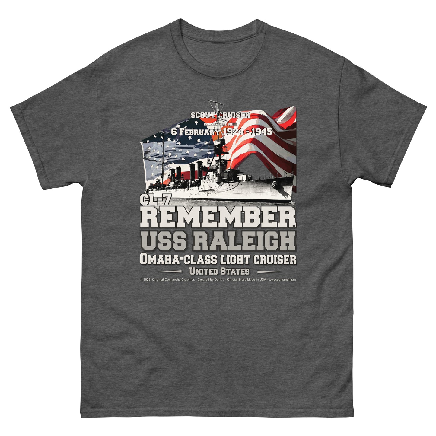 USS RALEIGH CL-7 Light Cruiser Veterans T-Shirt