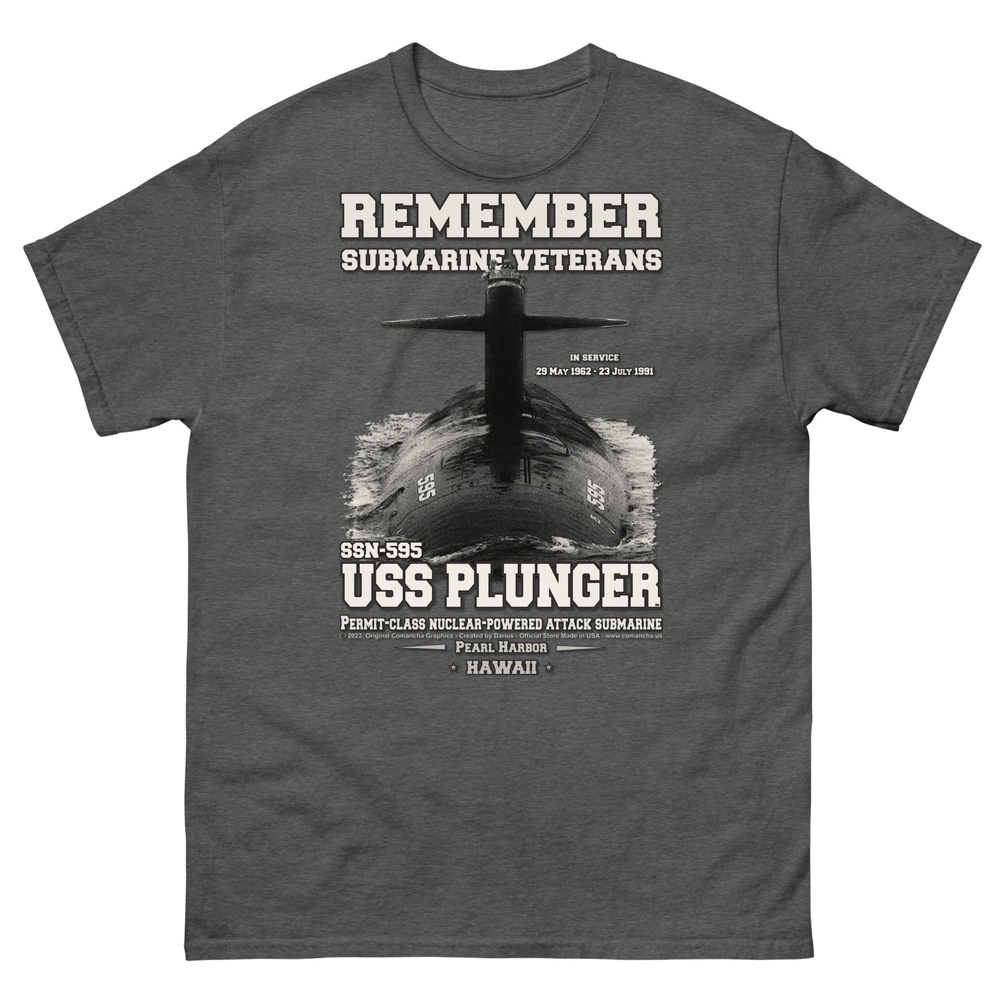 USS PLUNGER SSN-595 Submarine T-Shirt