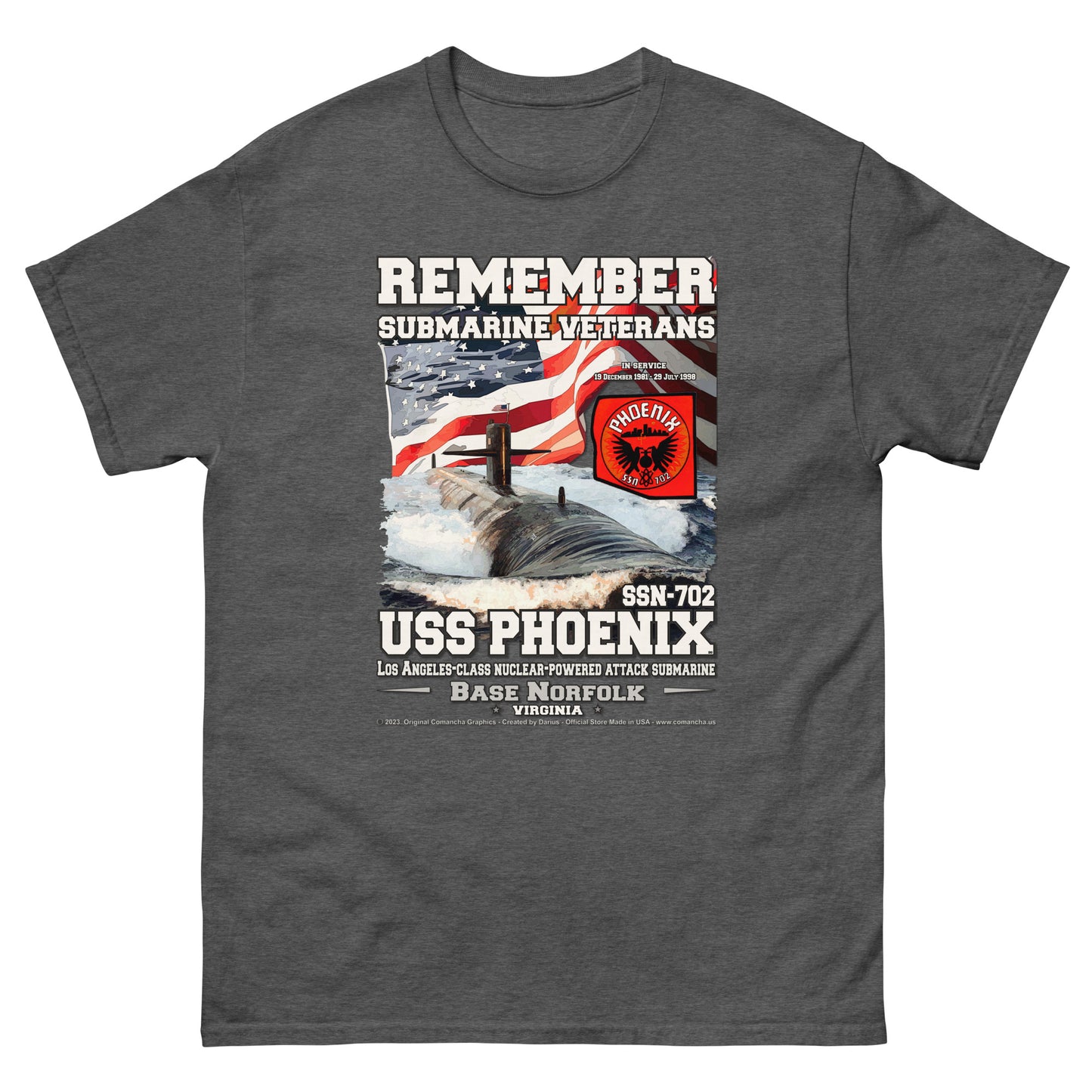 USS PHOENIX SSN-702 Submarine T-Shirt
