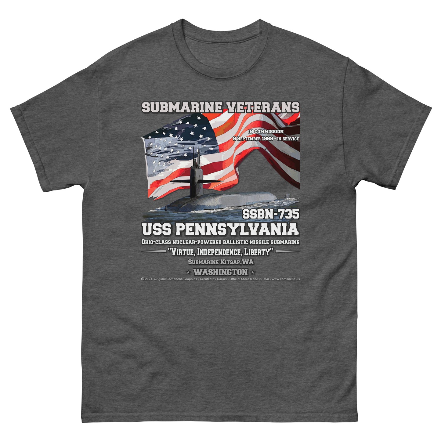 USS PENSYLVANIA SSN-735 Submarine T-Shirt