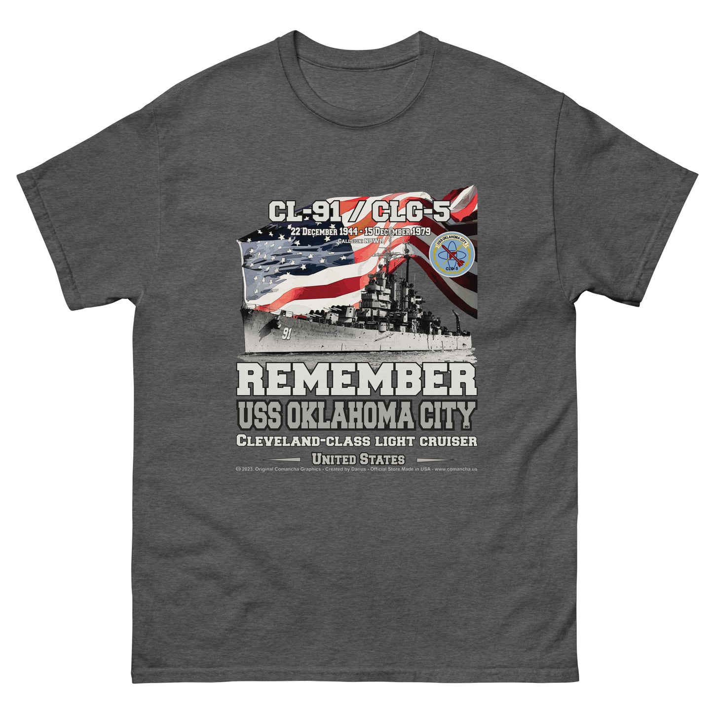 USS OKLAHOMA CITY CL-91 Light Cruiser T-shirt