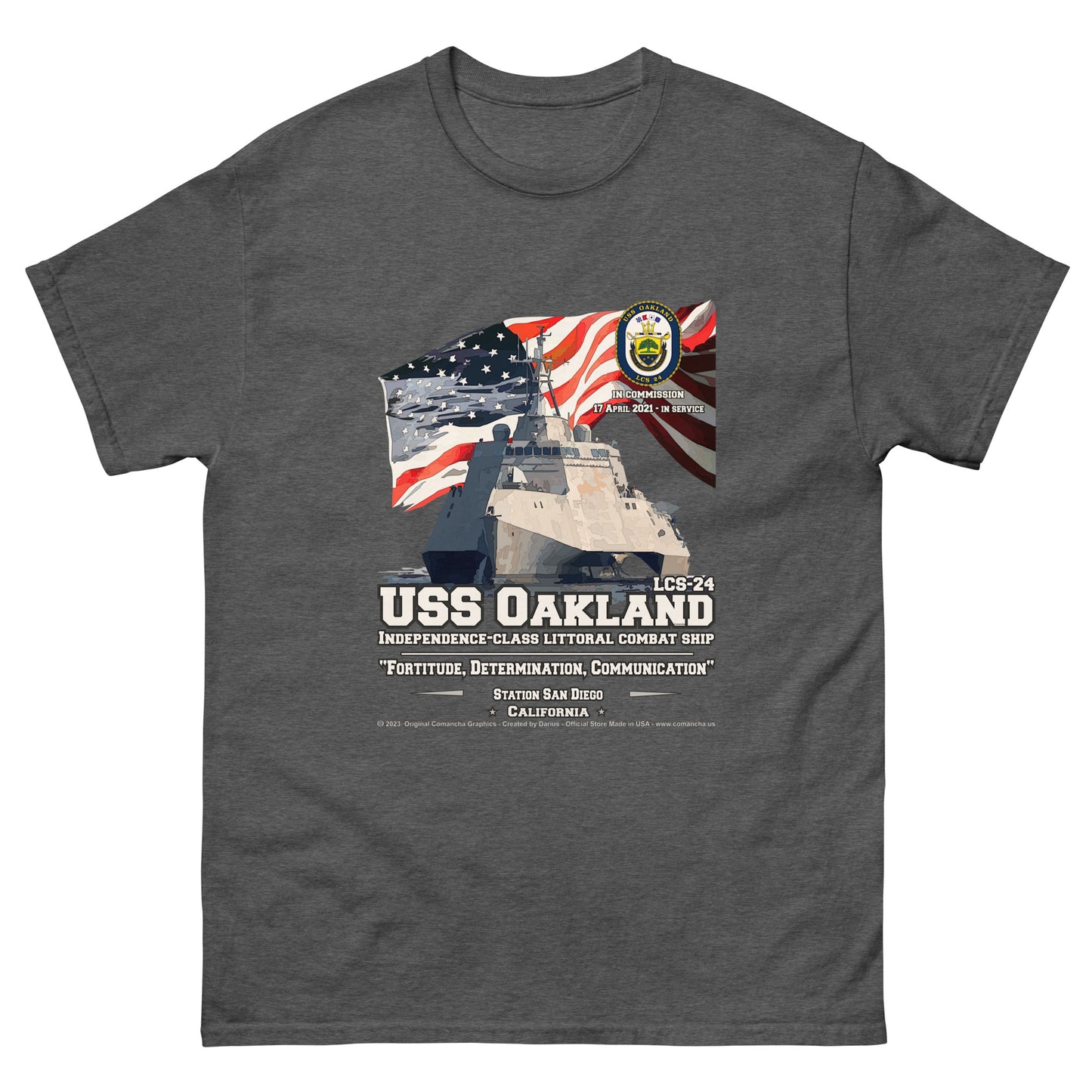 USS OAKLAND LCS-24 Littoral Comabat Ship T-shirt