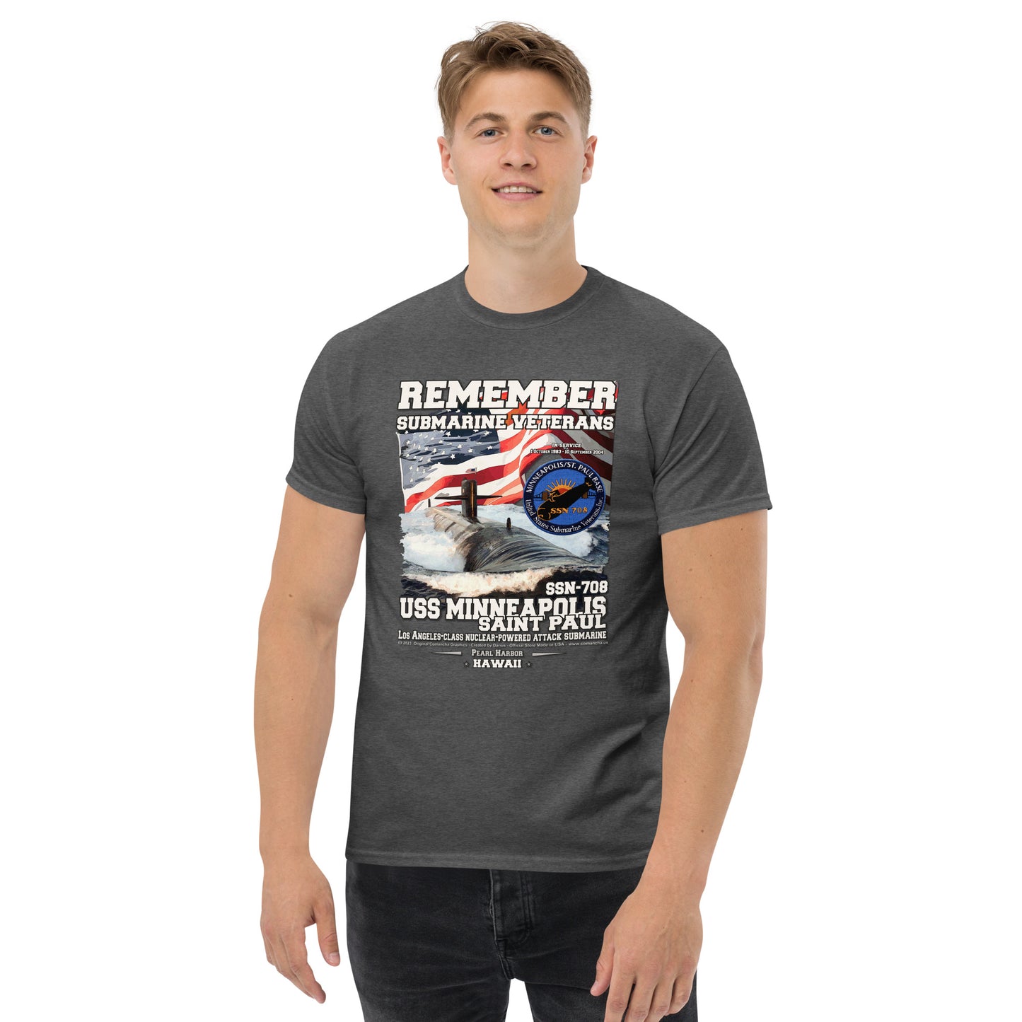 USS MINNEAPOLIS SSN-708 Submarine T-Shirt