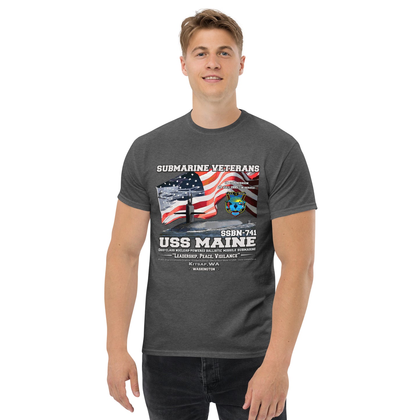 USS MAINE SSBN-741 Submarine T-Shirt