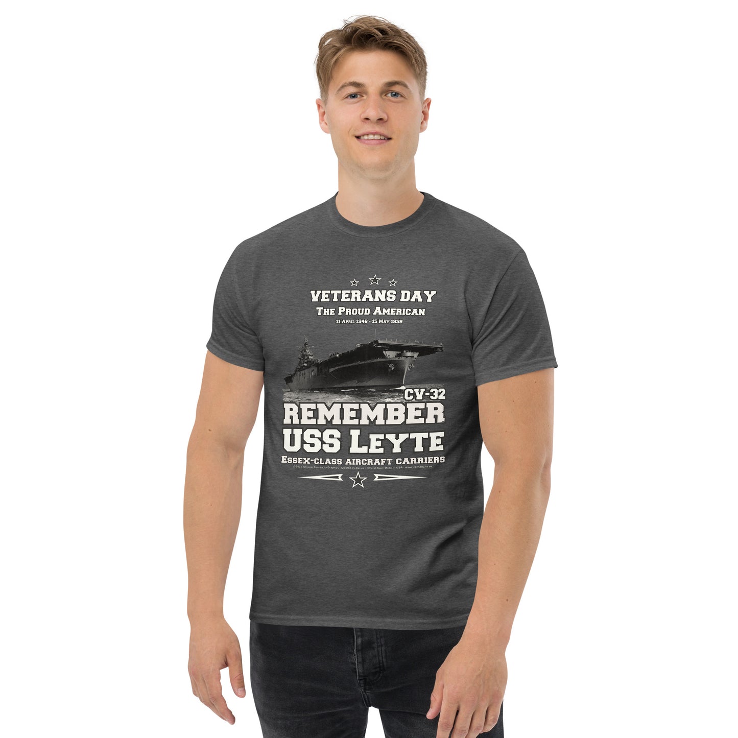 USS LEYETE CV-32 Aircraft Carrier Veterans T-Shirt