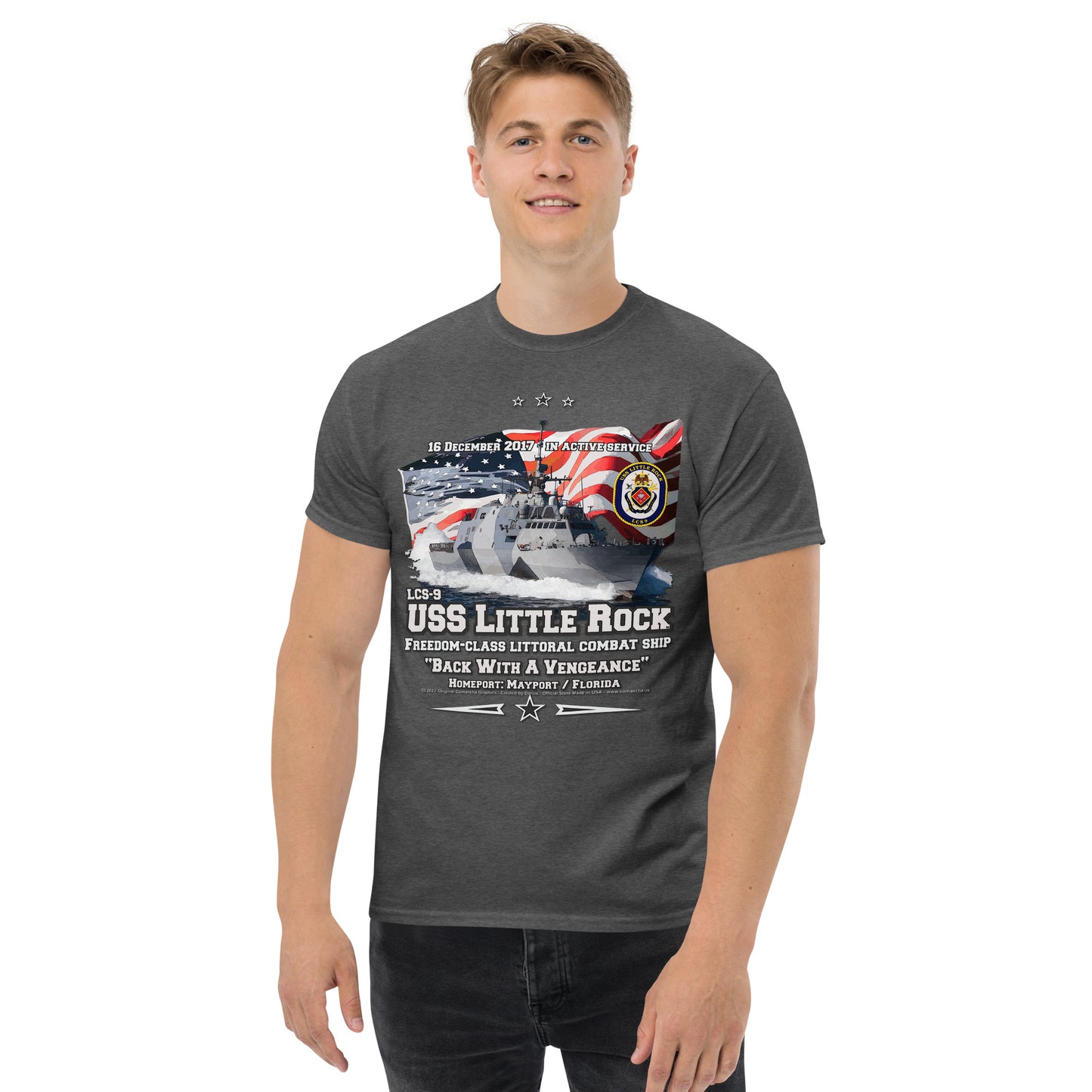 USS LITTLE ROCK LCS-9 Littoral Combat Ship T-Shirt