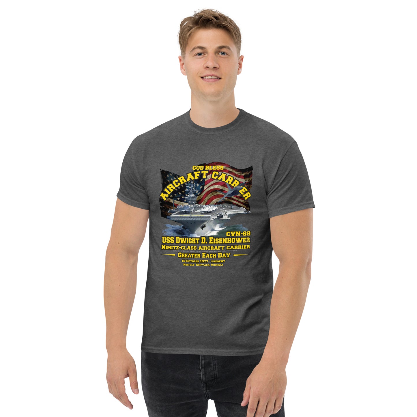 USS DWIGHT EISENHOWER CVN-69 Aircraft Carrier Tee