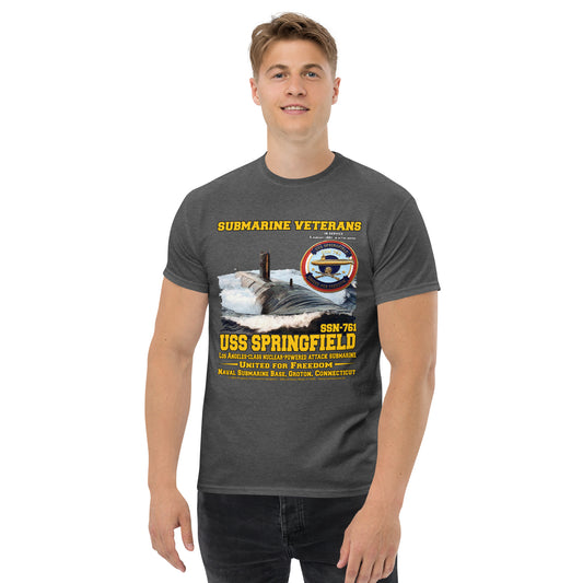 USS Springfield t-shirt, SSN-761 Submarine T-Shirt, comancha graphics,