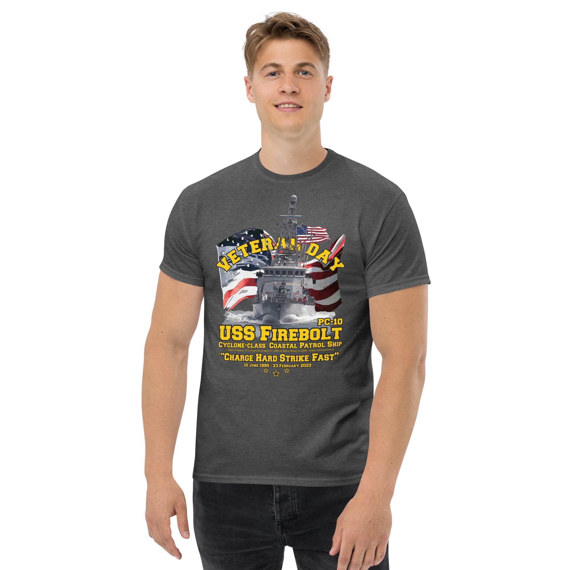 USS Firebolt t-shirt, PC-10 Patrol Ship T-shirt,patrol ship tee,navy tee,us navy tee,comancha t-shirt,