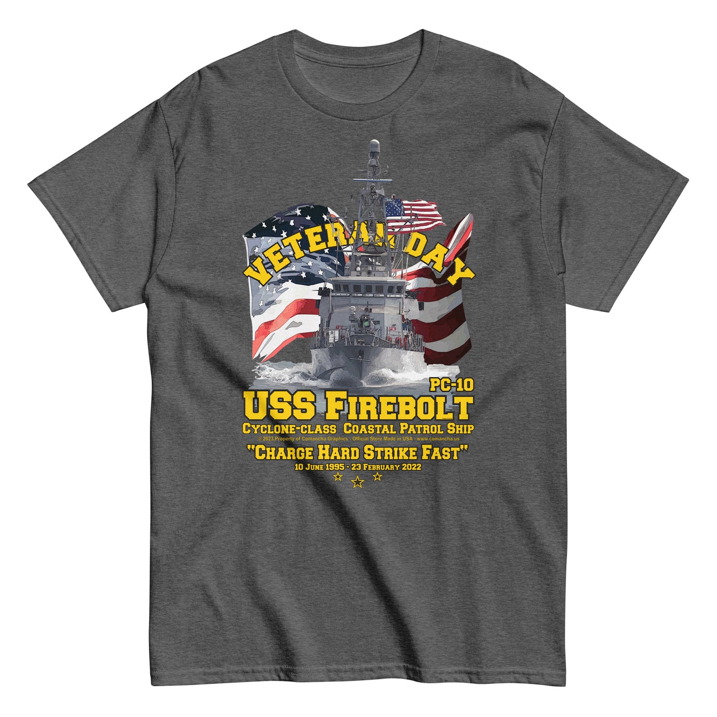 USS Firebolt t-shirt, PC-10 Patrol Ship T-shirt,patrol ship tee,navy tee,us navy tee,comancha t-shirt,