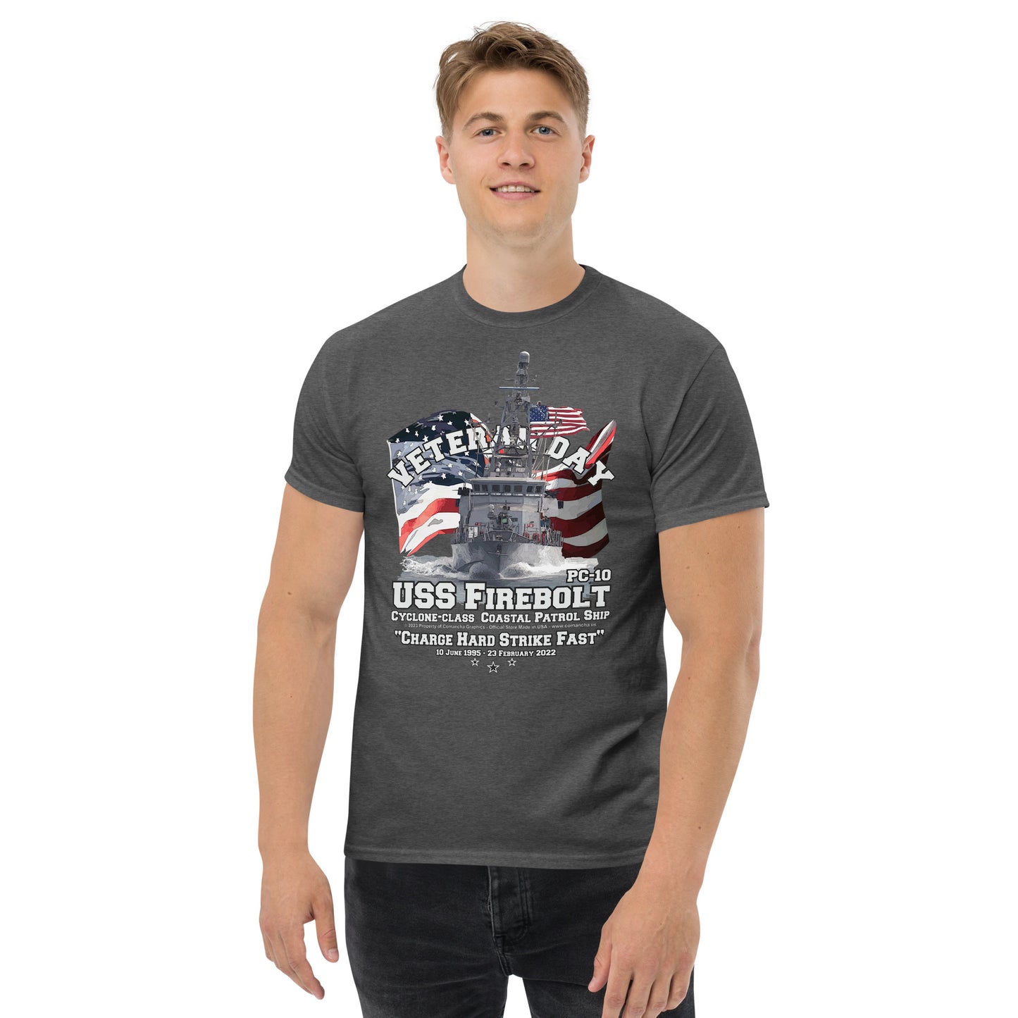 USS Firebolt t-shirt, PC-10 Patrol Ship T-shirt,patrol ship tee,navy tee,us navy tee,comancha t-shirt,