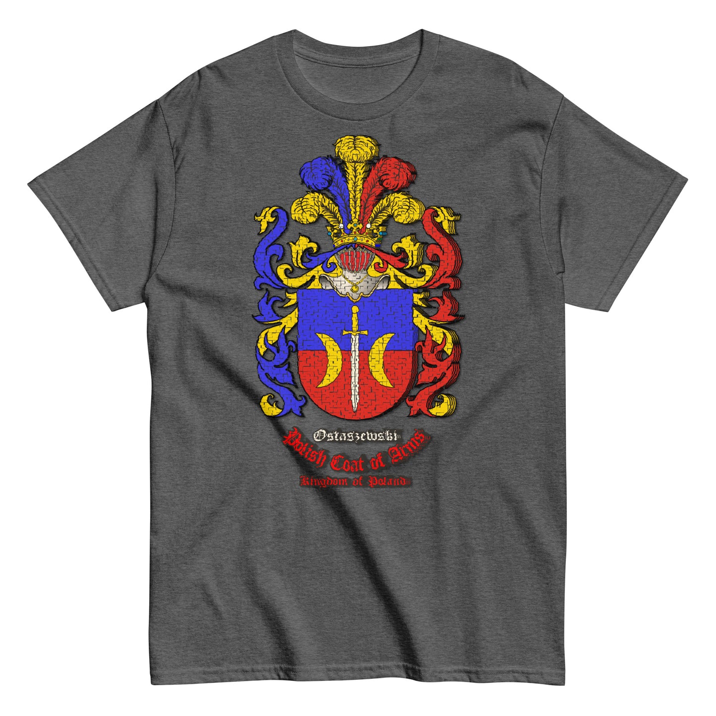 Ostaszewski Herb Koszulka, Herb Rodowy Koszulka, Ostaszewski Coat of Arms tee, Comancha graphics,