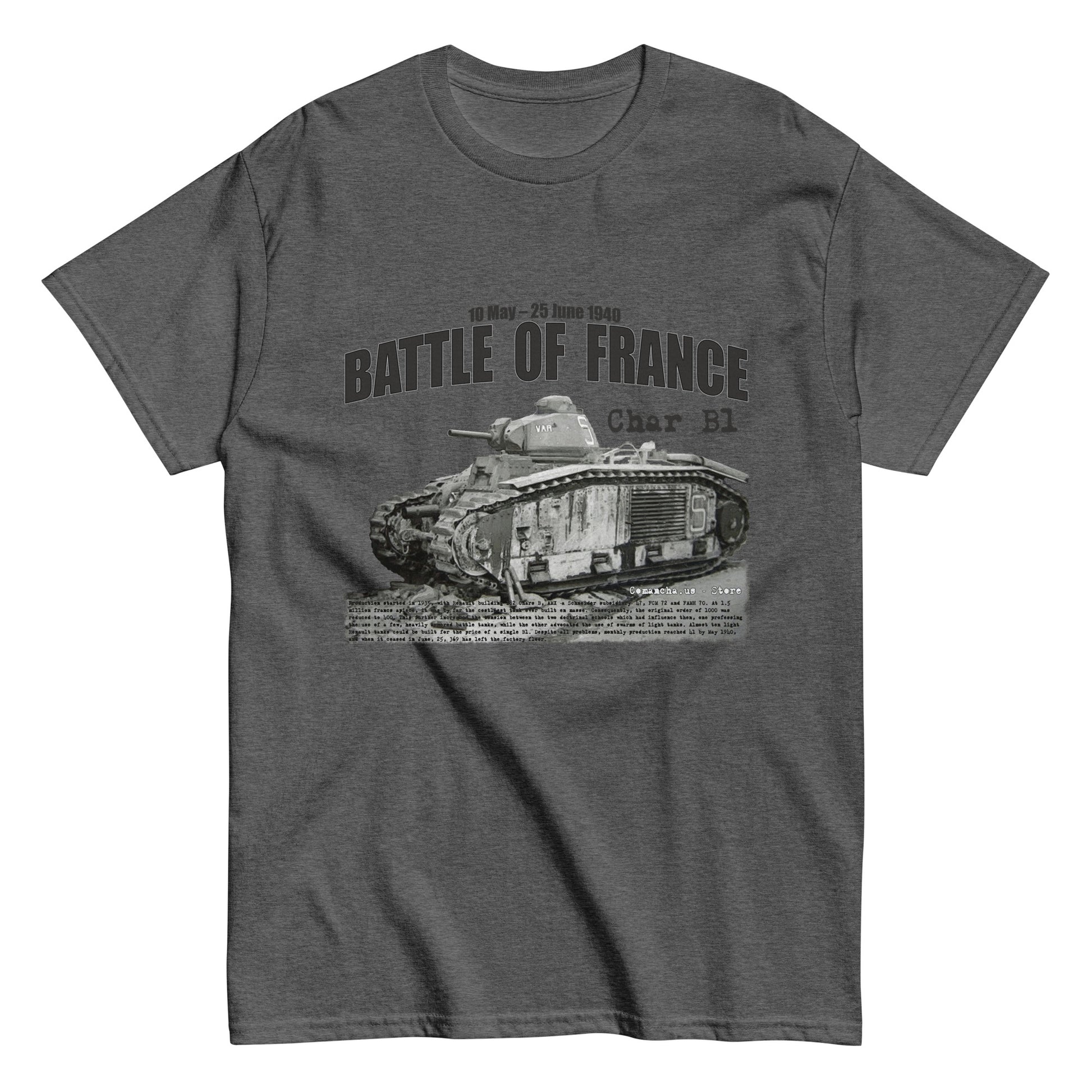 Char B1 t-shirt,Battle of France T-shirt, Bataille de France t-shirt, Comancha.us Store,