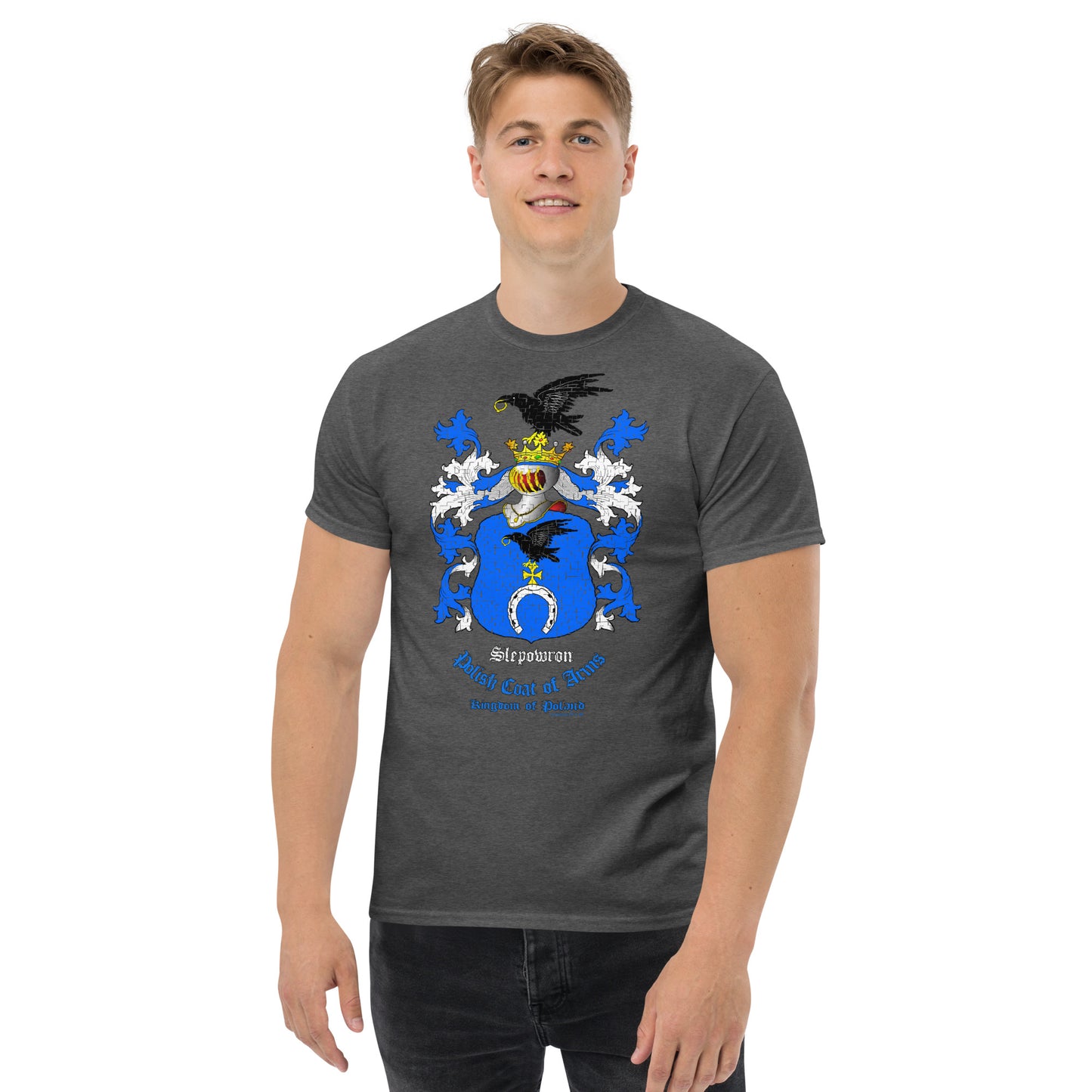 Slepowron Herb szlachecki Koszulka, Polski herb rodowy, Slepowron coats of arms t-shirt, Comancha Graphics,