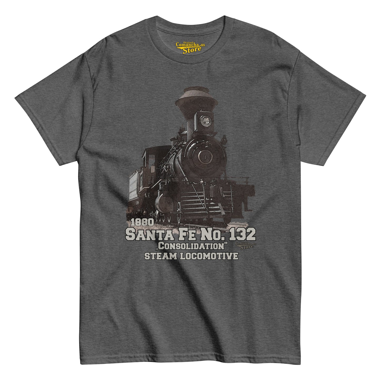 Santa Fe No 132 steam locomotive t-shirt