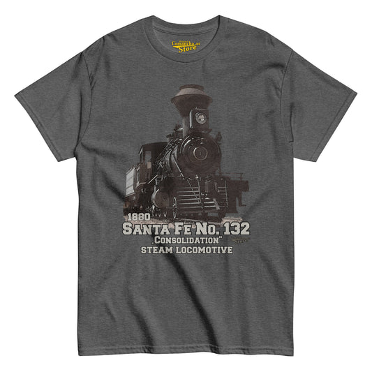 Santa Fe No 132 steam locomotive t-shirt