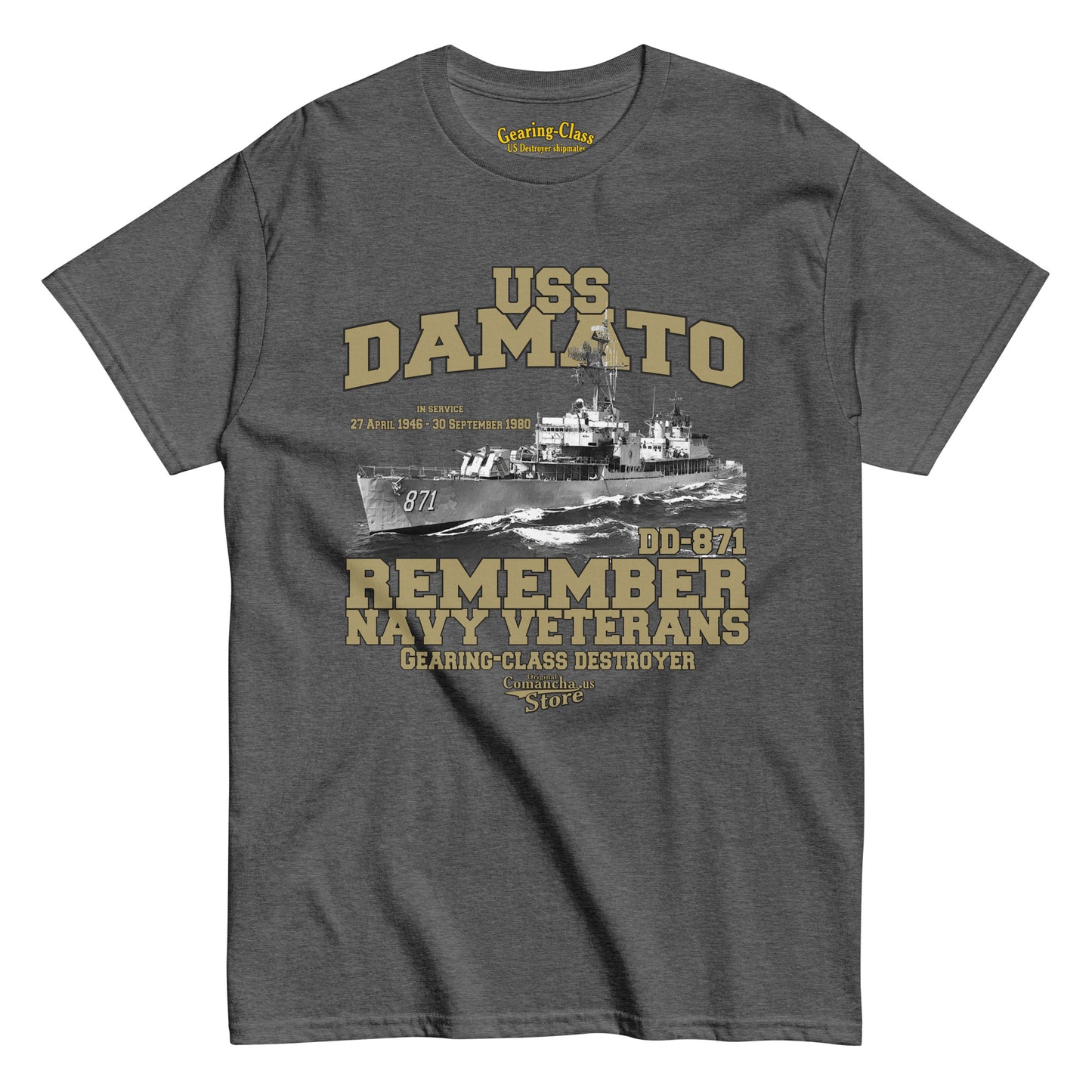 USS Damato DD-871 destroyer t-shirt