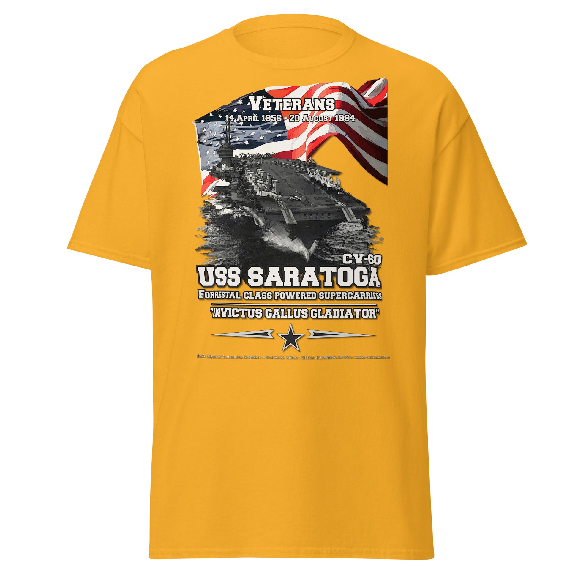 USS SARATOGA CV-60 Aircraft Carrier Veterans Tee, Comancha,