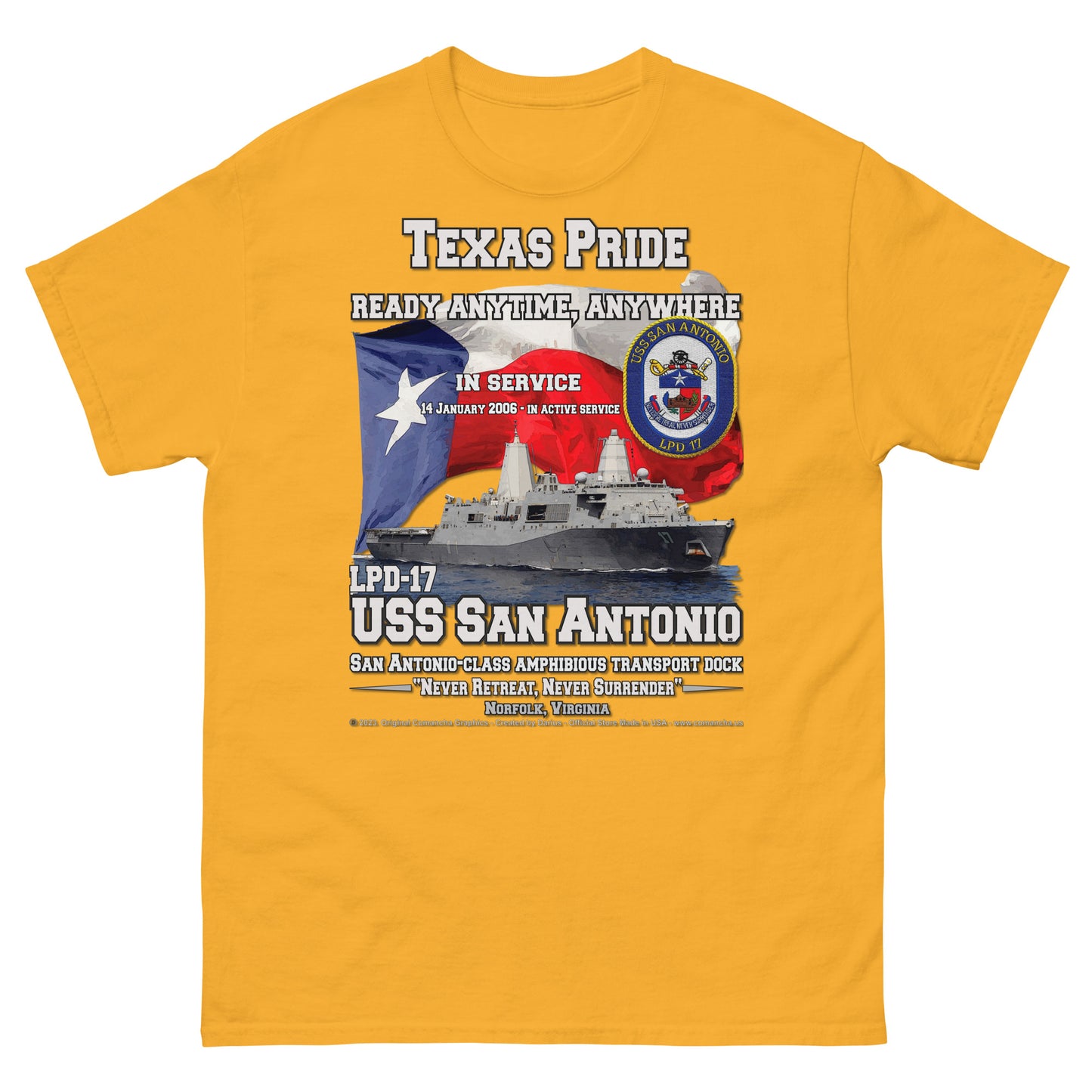 USS SAN ANTONIO LPD-17 Amphibious Transport Dock t-shirt