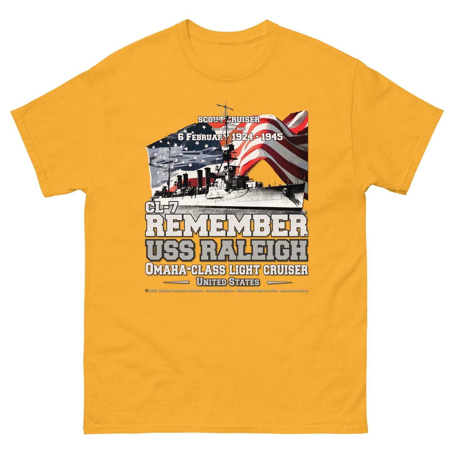 USS RALEIGH CL-7 Light Cruiser Veterans T-Shirt
