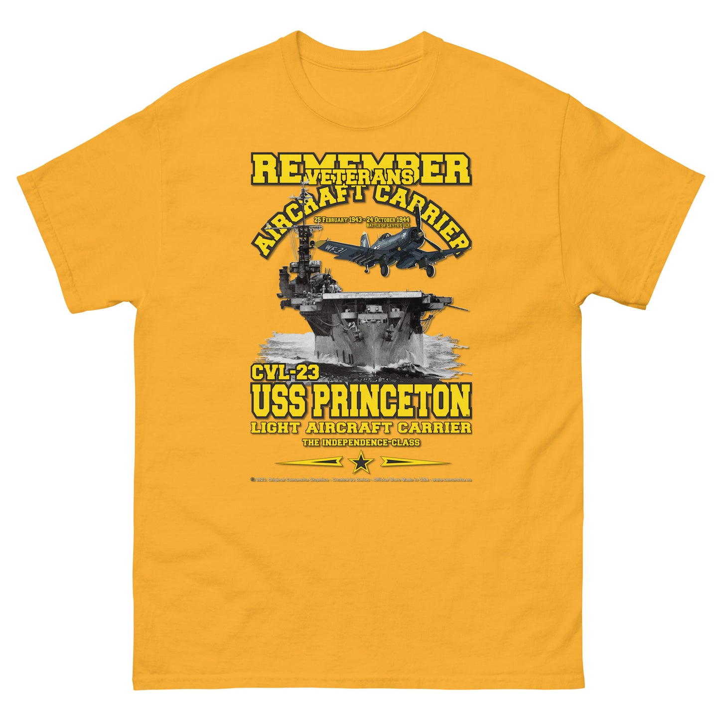 USS PRINCETON CVL-23 Aircraft Carrier T-Shirt
