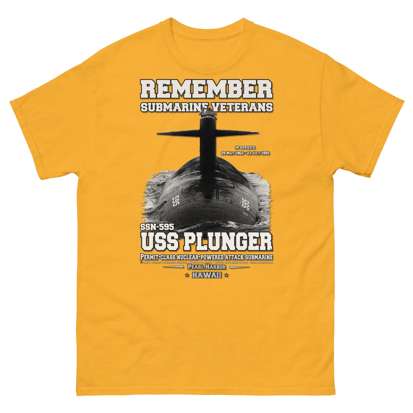 USS PLUNGER SSN-595 Submarine T-Shirt