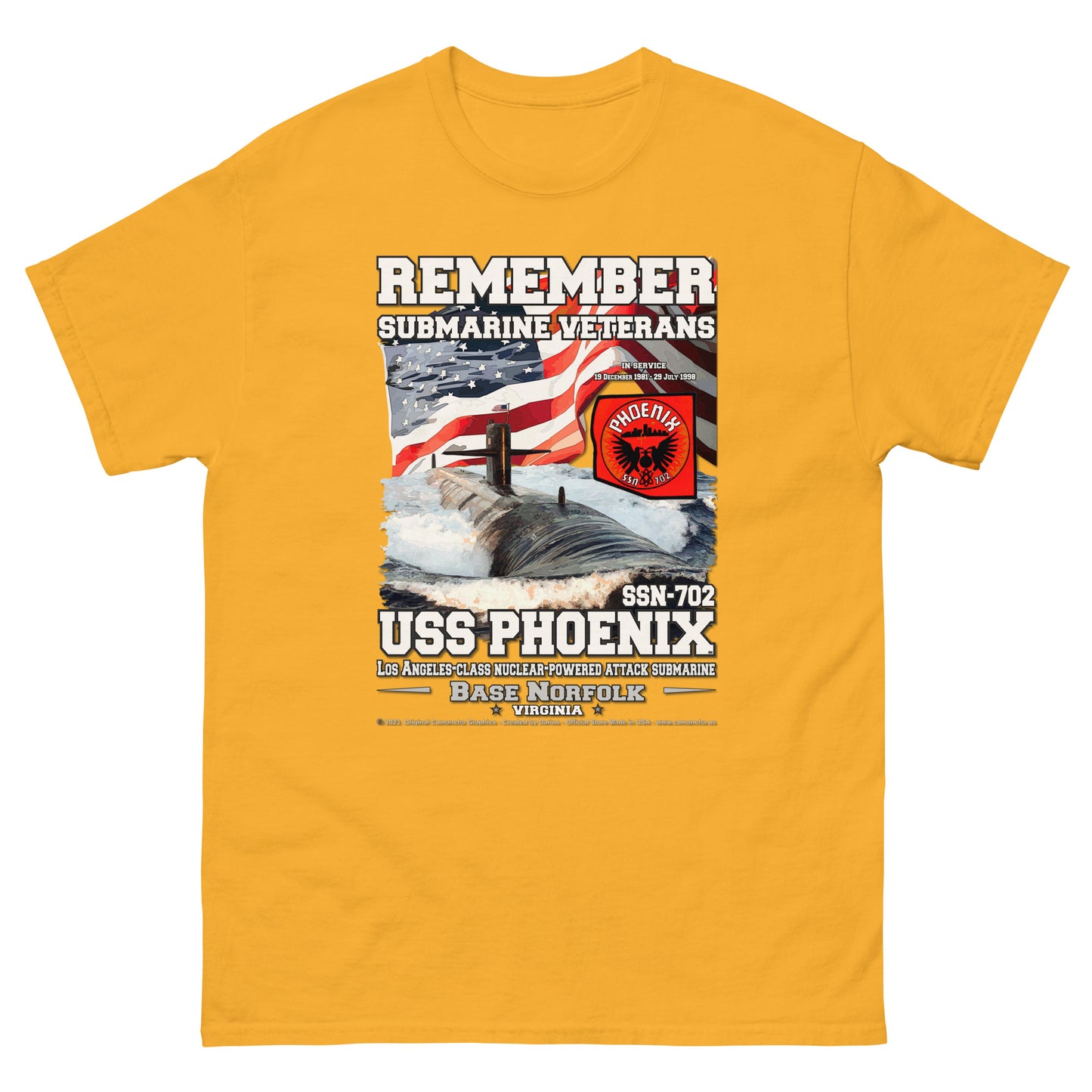 USS PHOENIX SSN-702 Submarine T-Shirt