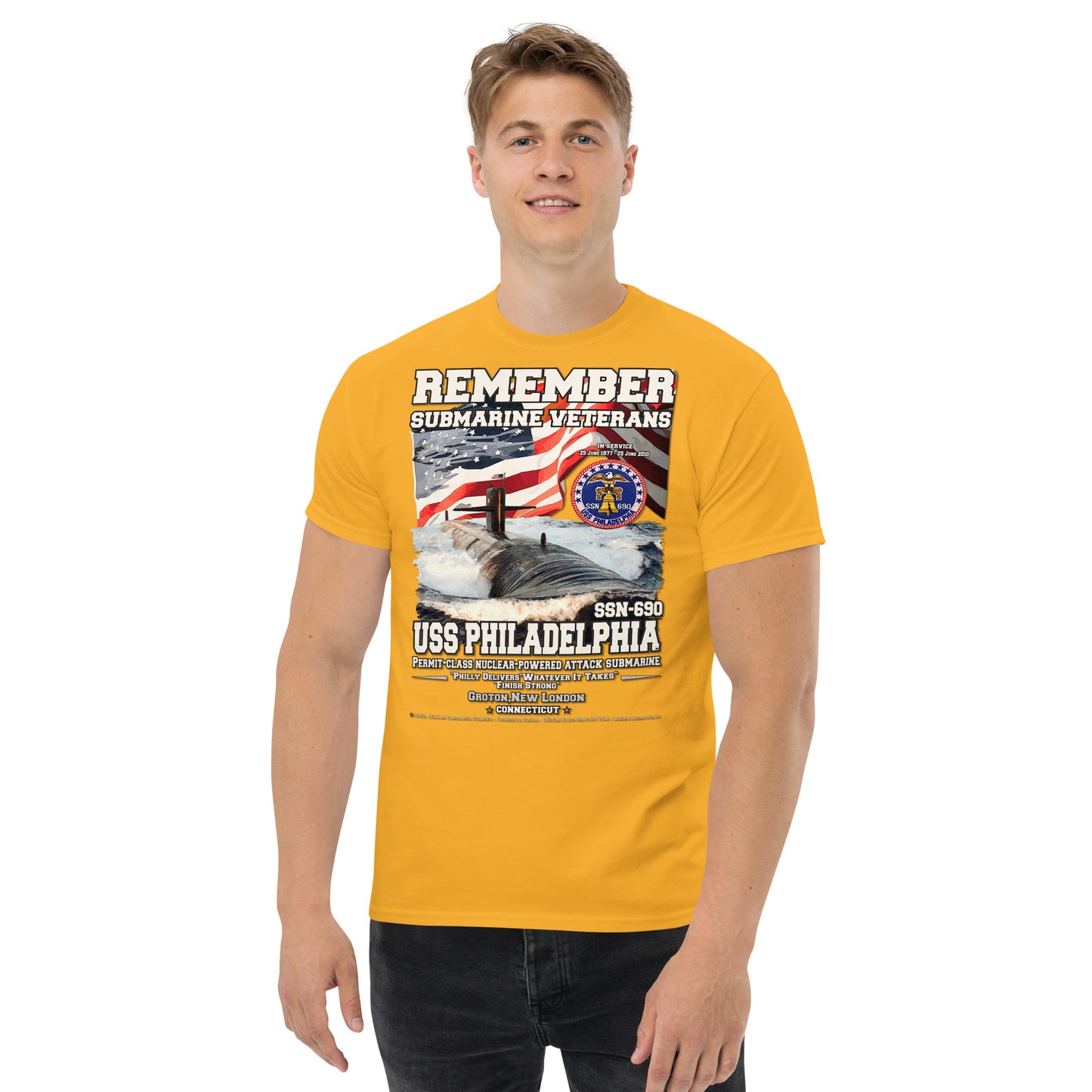 USS PHILADELPHIA SSN-690 Submarine Veterans Classic T-Shirt, Comancha T-Shirts,