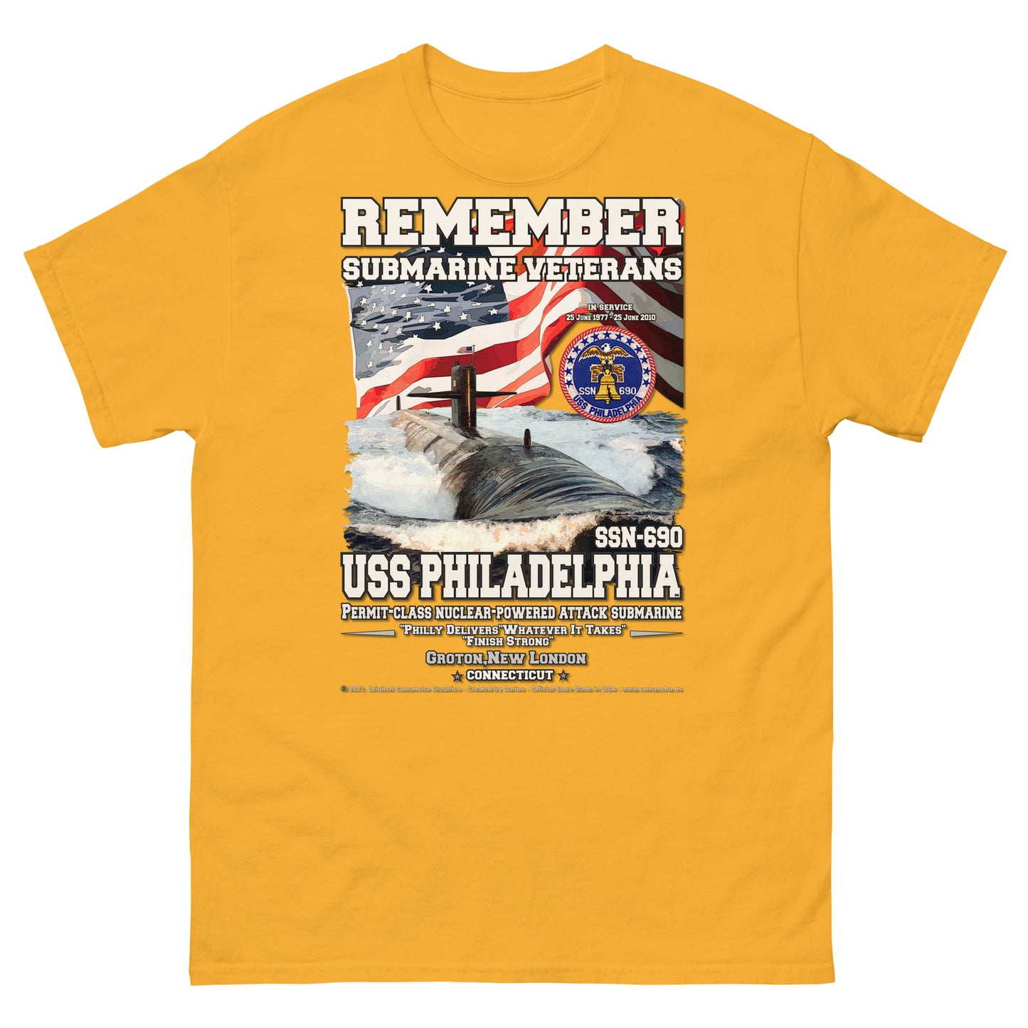 USS PHILADELPHIA SSN-690 Submarine T-Shirt